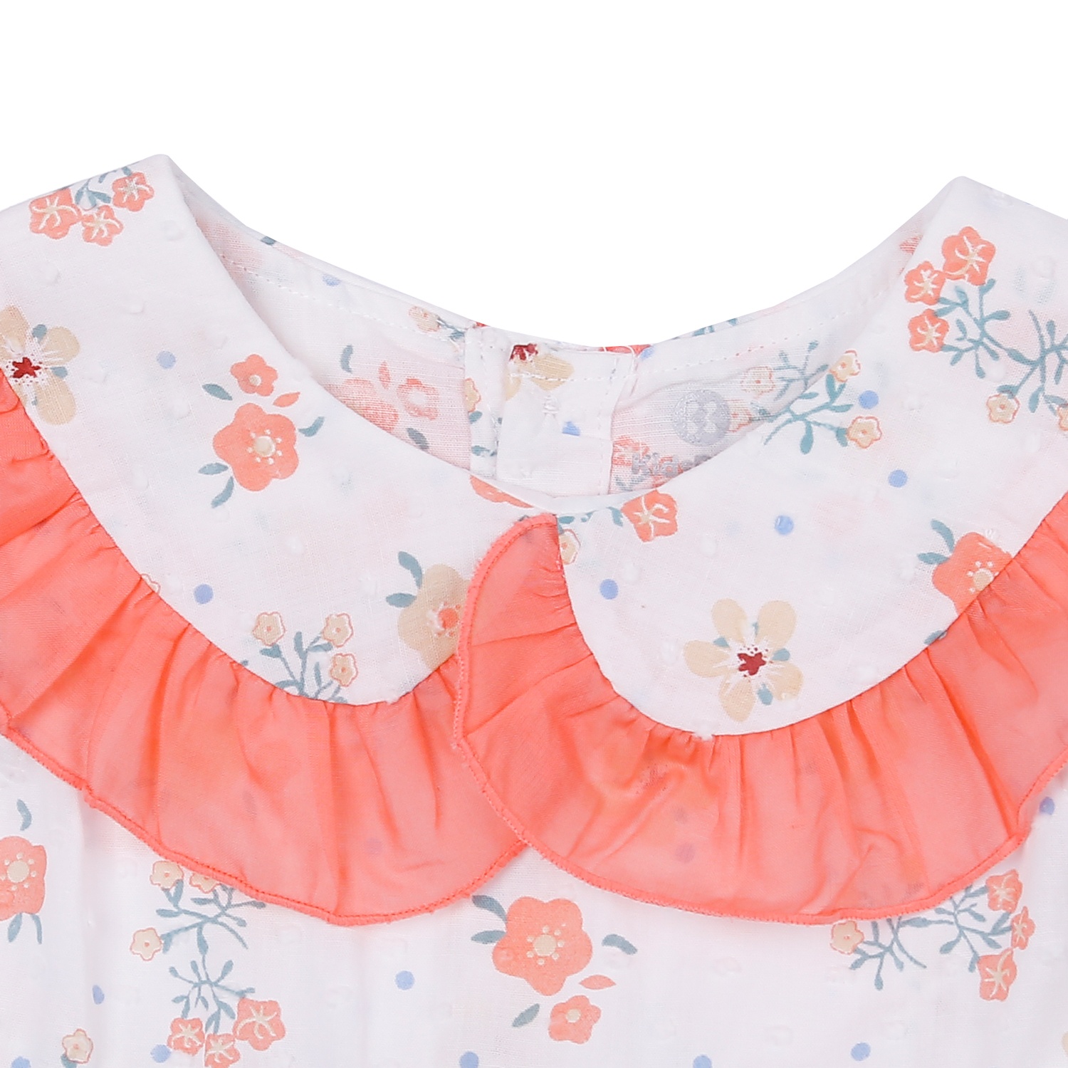 Váy bé gái Kidslaza cổ bèo in hoa HN23H (Trắng)