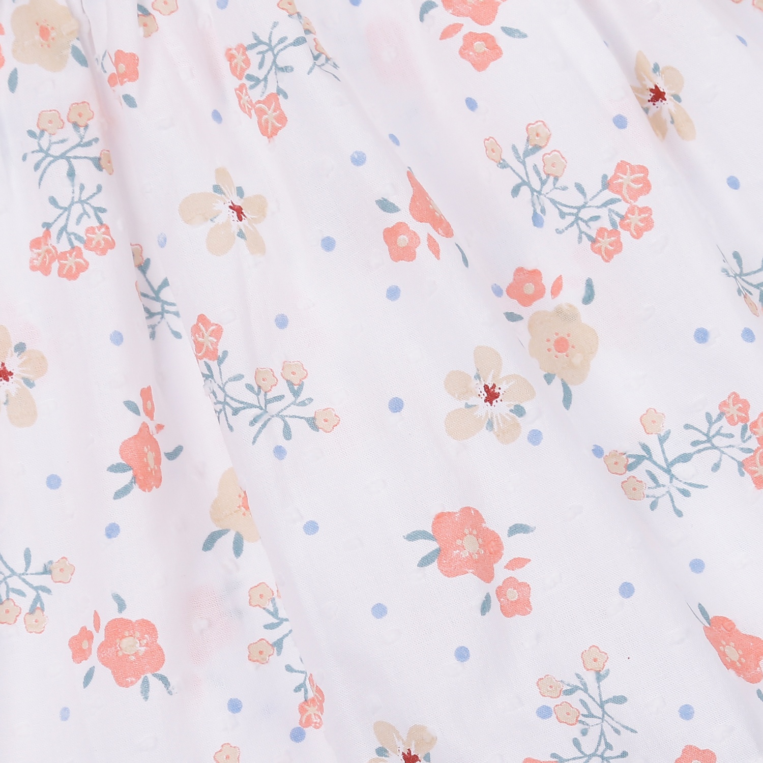 Váy bé gái Kidslaza cổ bèo in hoa HN23H (Trắng)