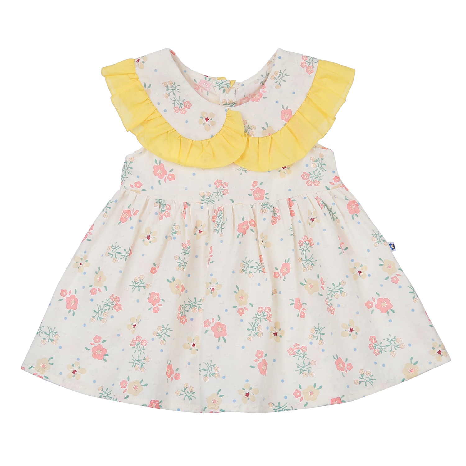 Váy bé gái Kidslaza cổ bèo in hoa HN23H (Vàng)