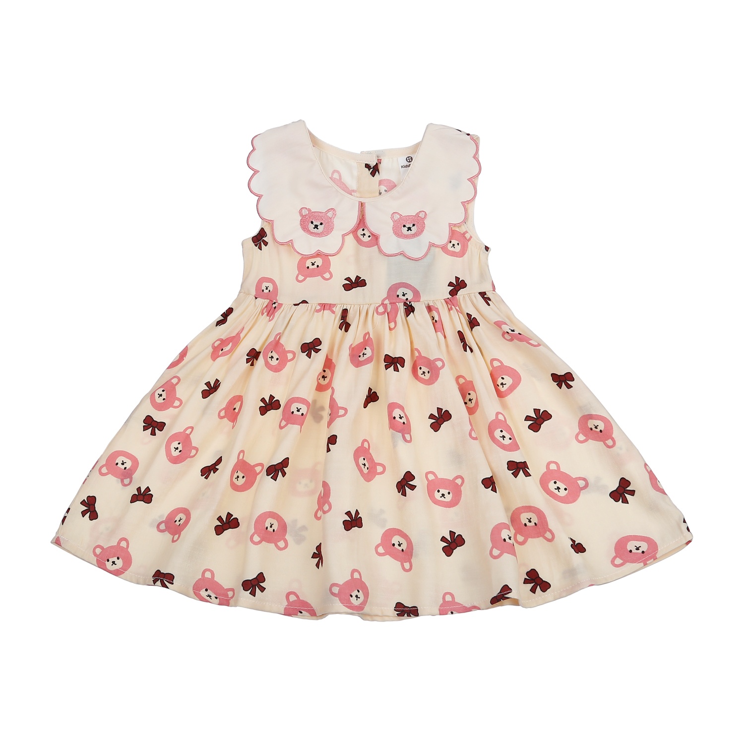 Váy bé gái KidsPlaza cổ bèo thêu hình gấu M23H (Hồng) hình 1