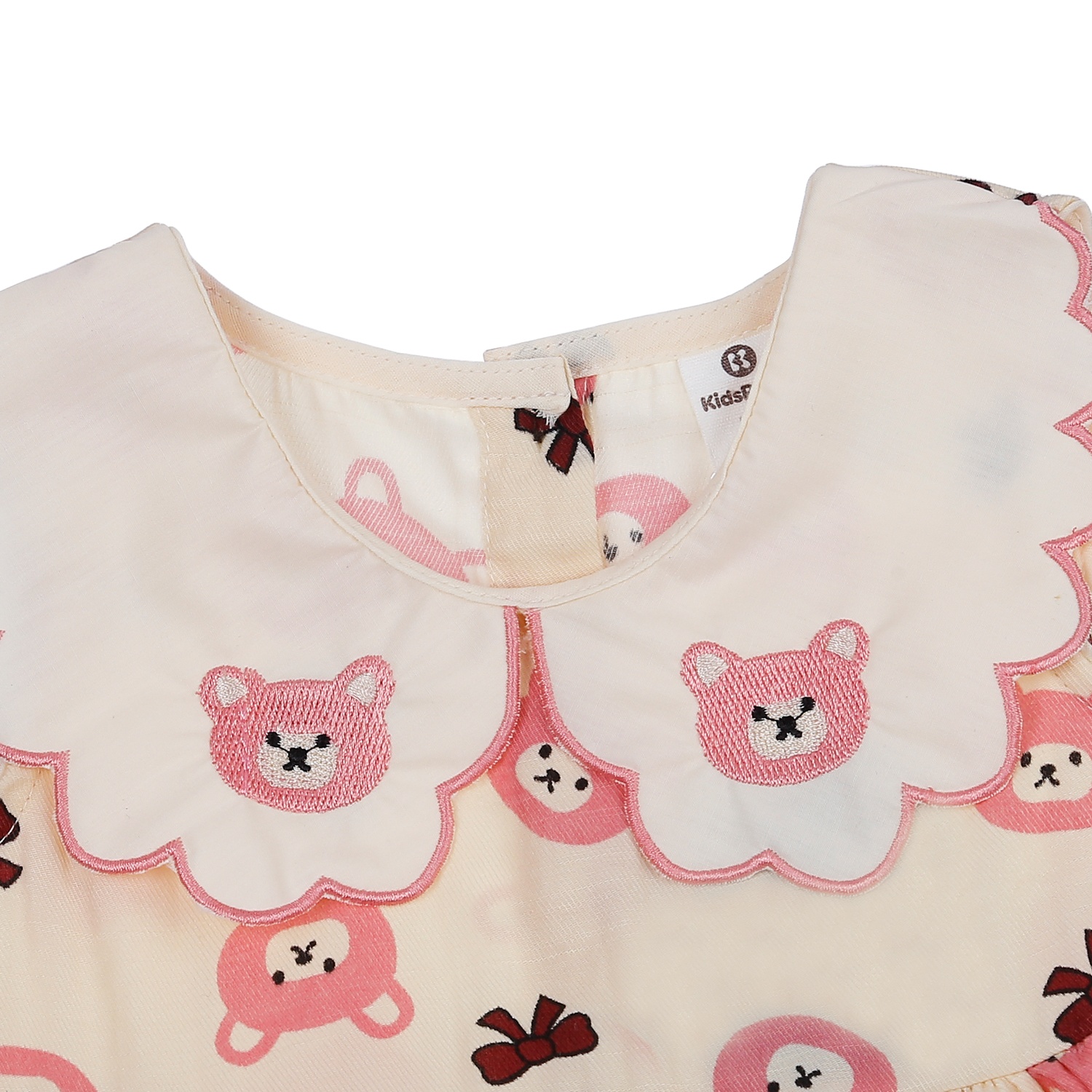 Váy bé gái KidsPlaza cổ bèo thêu hình gấu M23H (Hồng) hình 2