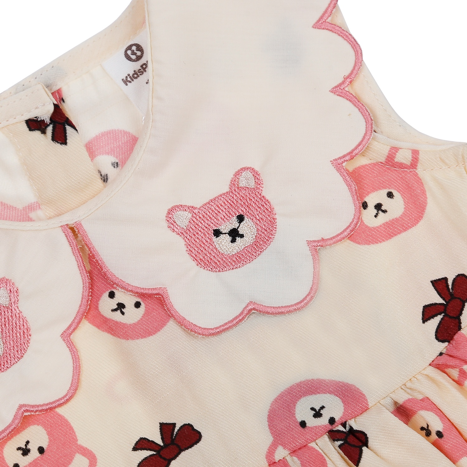 Váy bé gái KidsPlaza cổ bèo thêu hình gấu M23H (Hồng) hình 3
