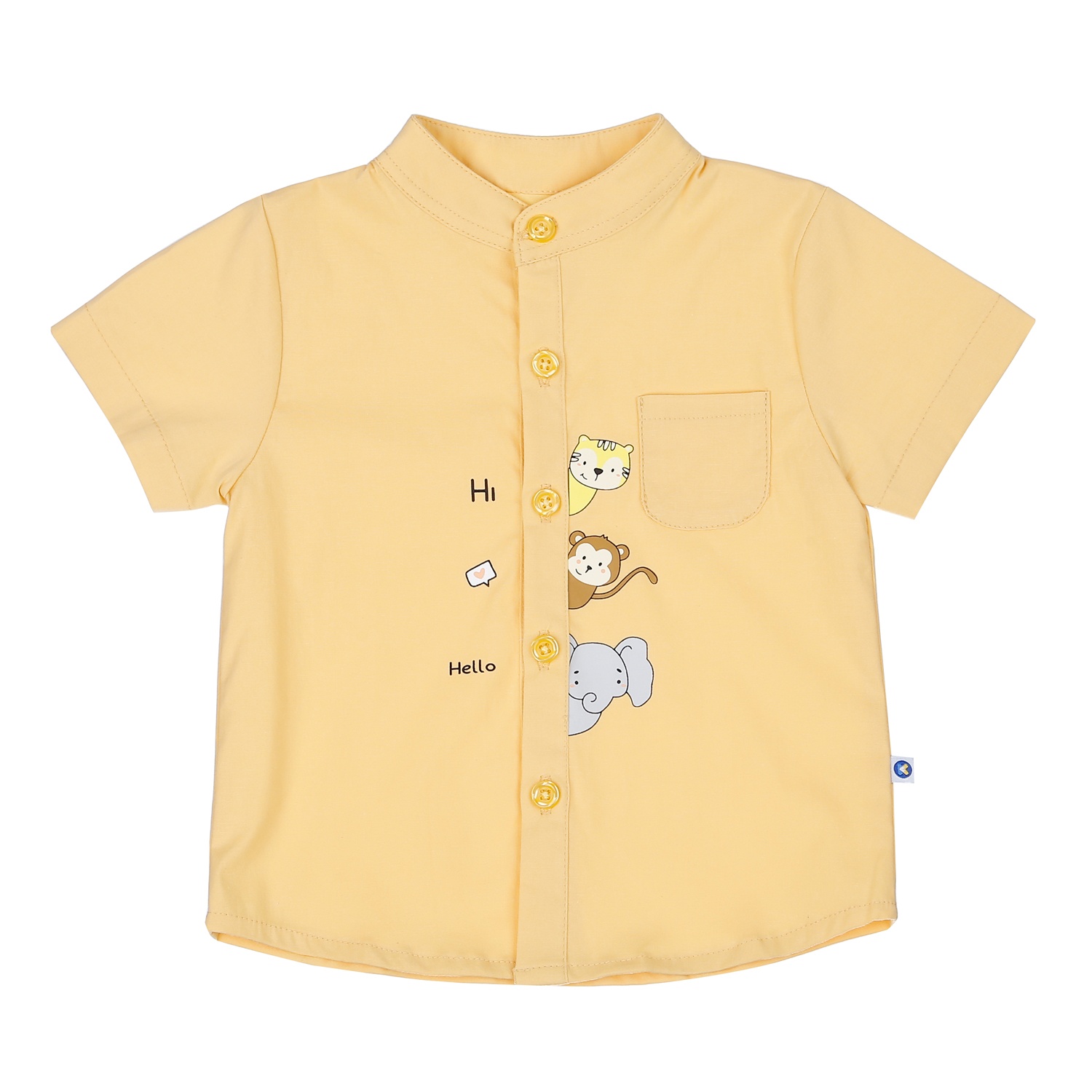 Áo bé trai KidsPlaza áo sơ mi in thú HN23H (Vàng) hình 1