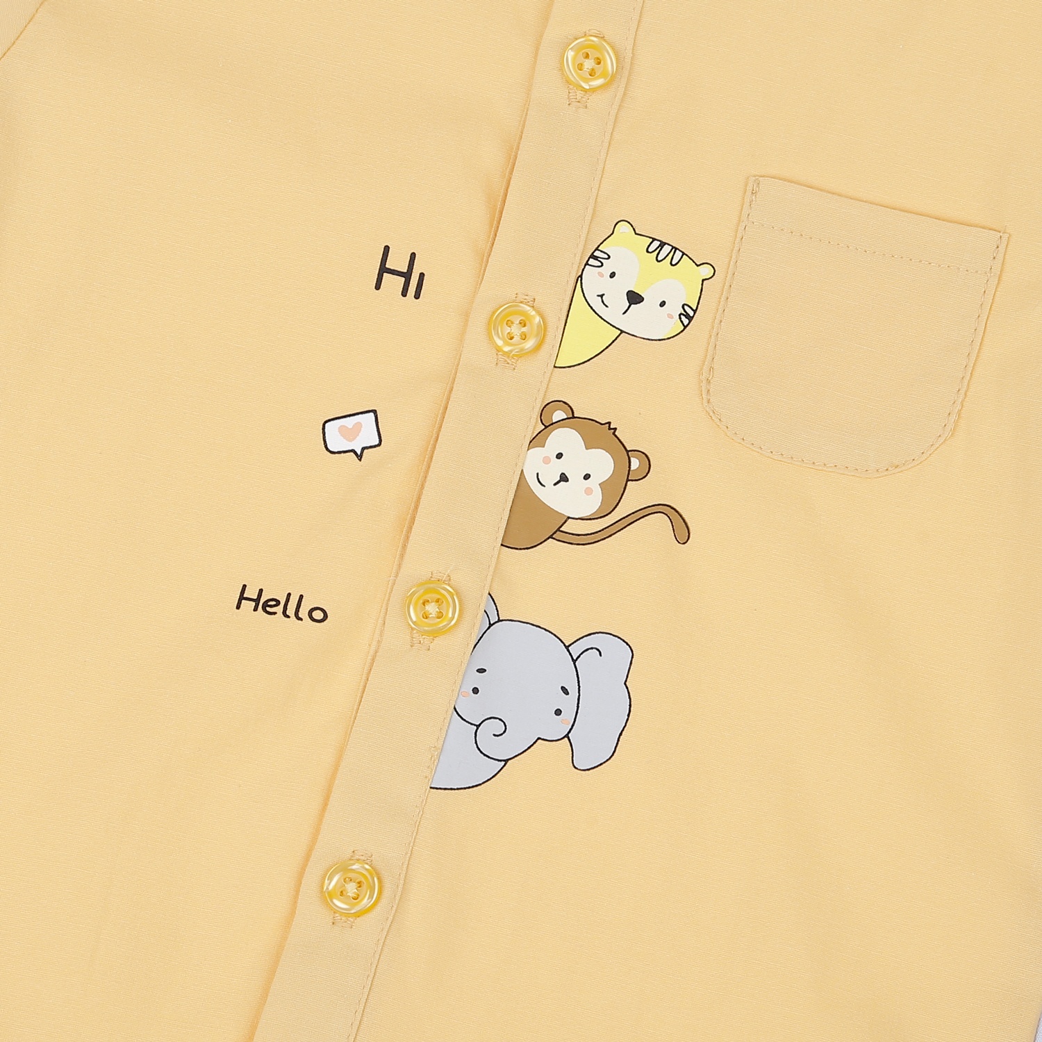 Áo bé trai KidsPlaza áo sơ mi in thú HN23H (Vàng) hình 2