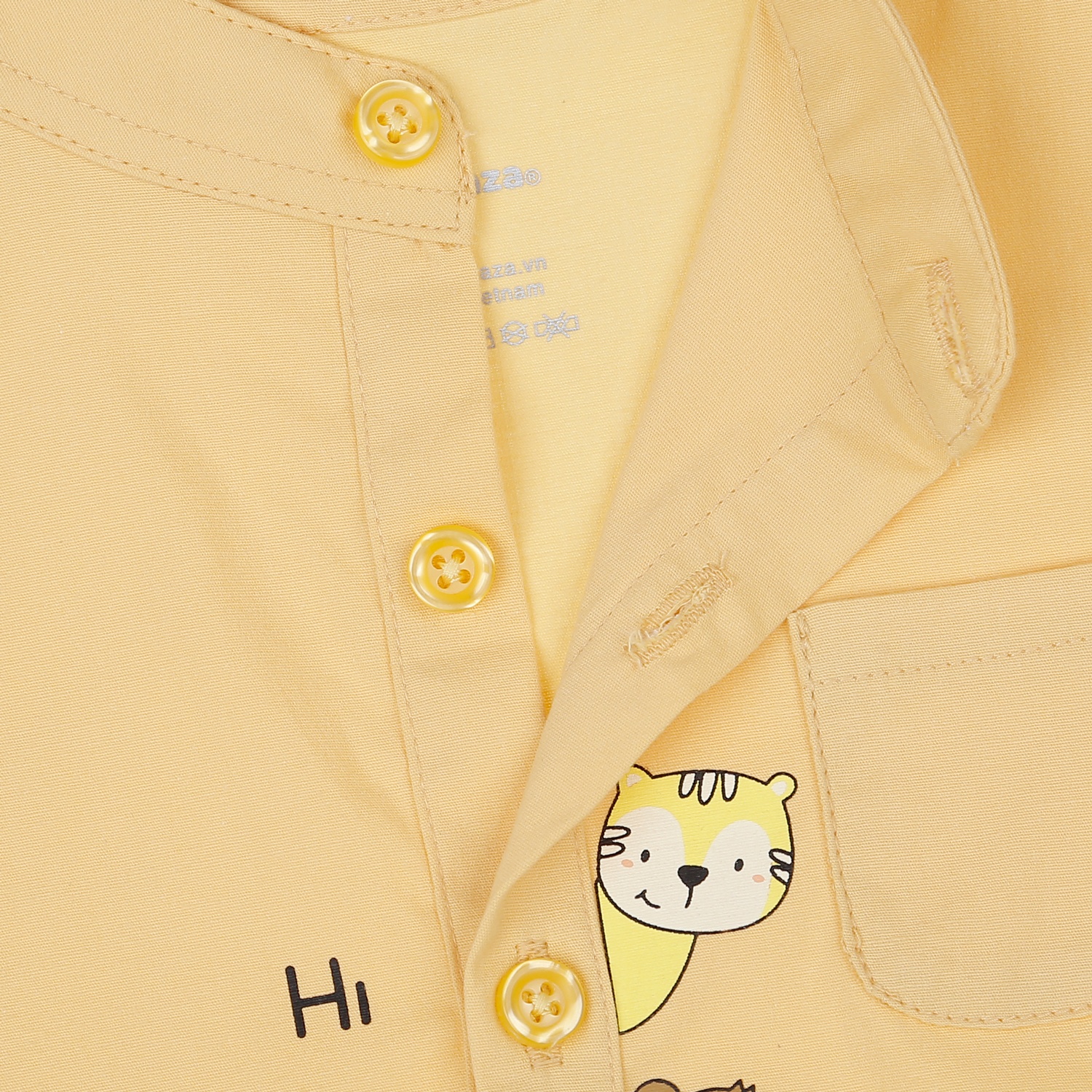 Áo bé trai KidsPlaza áo sơ mi in thú HN23H (Vàng) hình 4