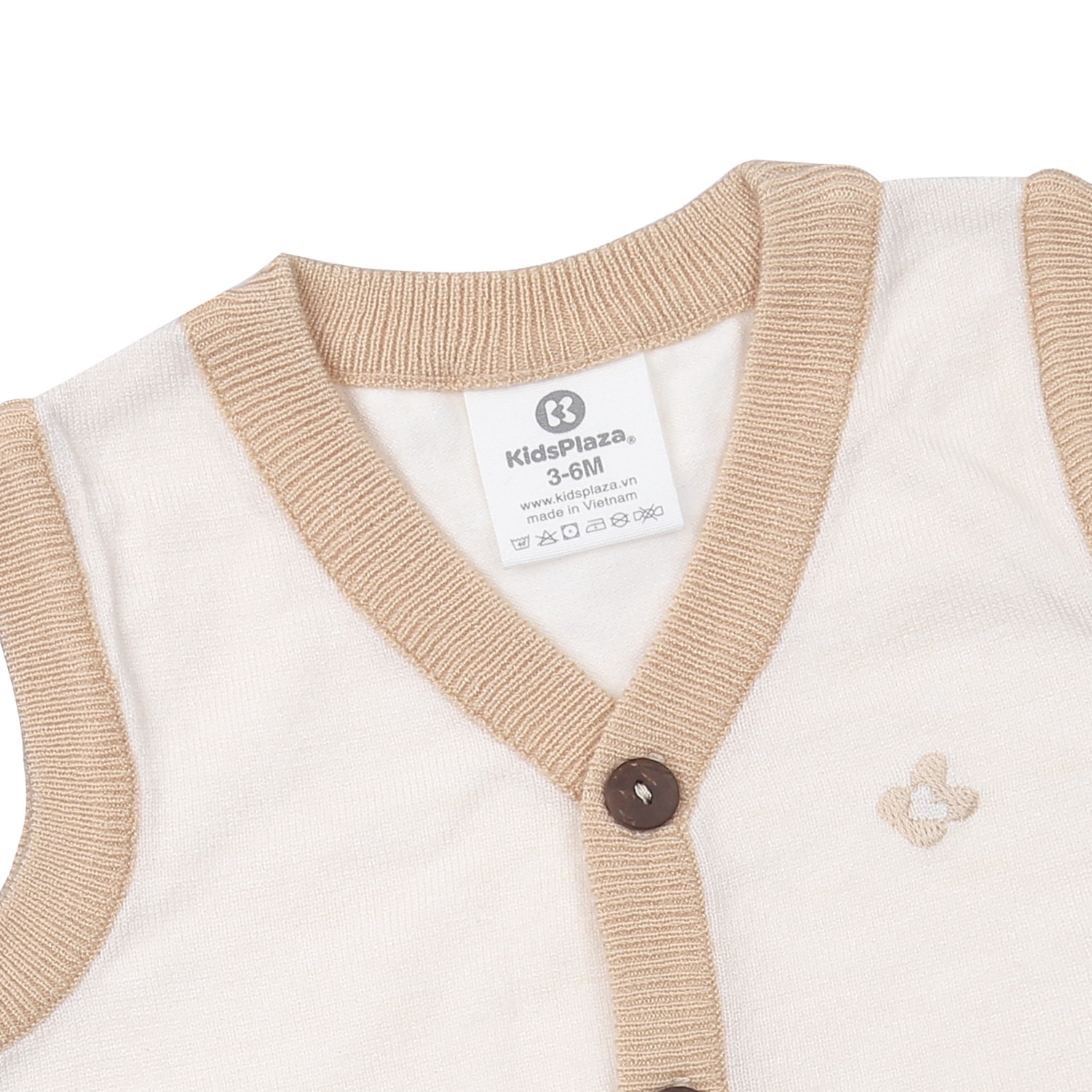 Áo len gile bé trai KidsPlaza họa tiết gấu ND23D (Be) hình 2
