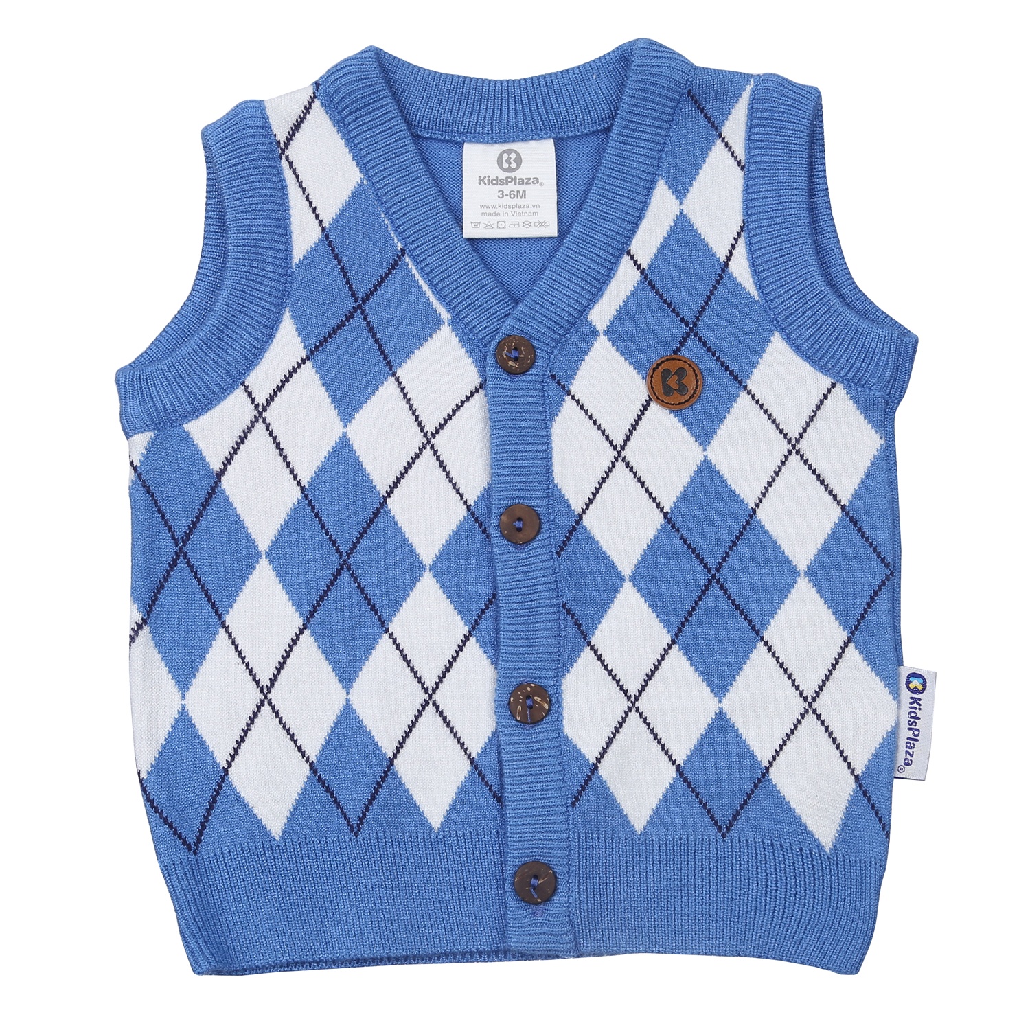 Áo len gile bé trai KidsPlaza ND23D (Xanh trám) hình 1