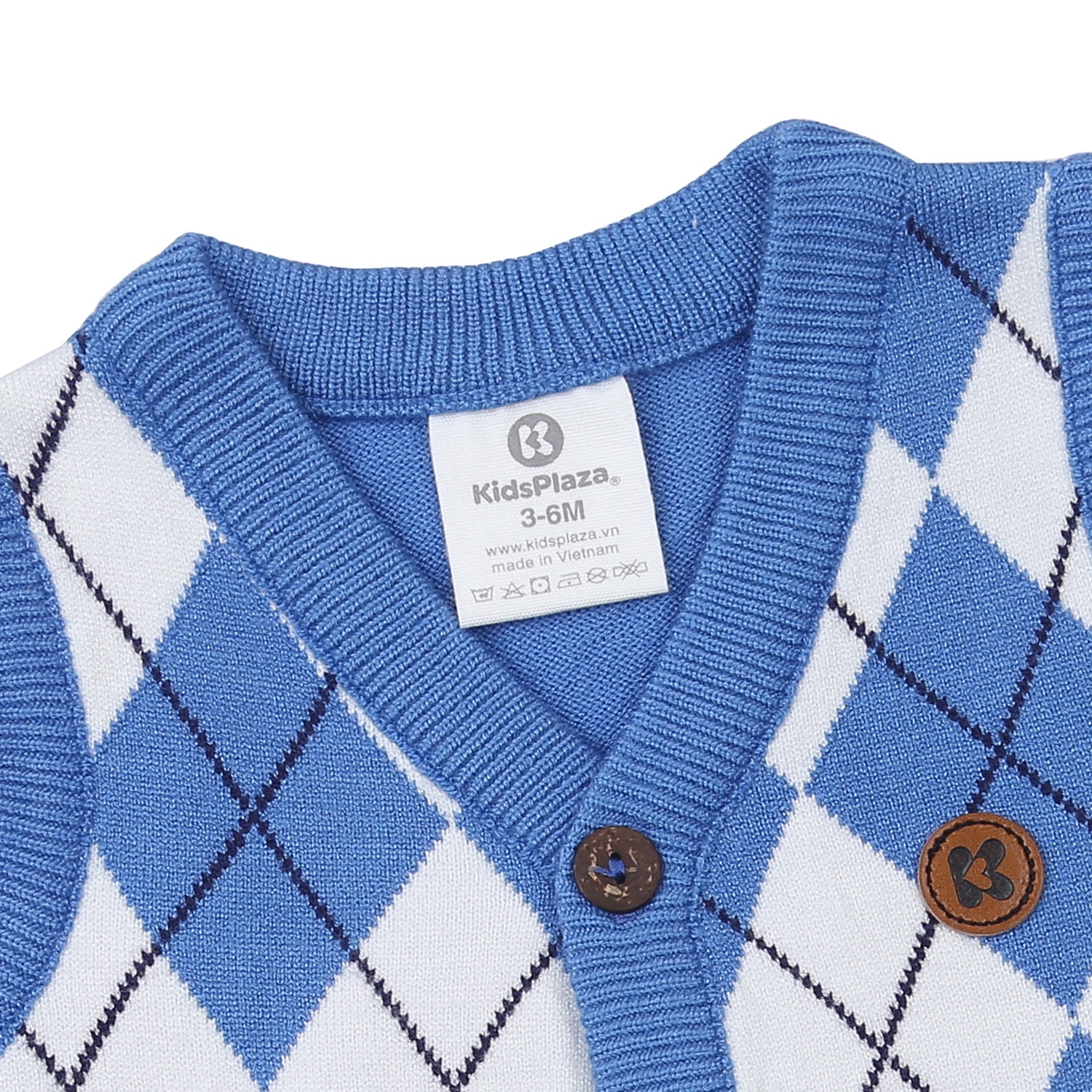 Áo len gile bé trai KidsPlaza ND23D (Xanh trám) hình 2