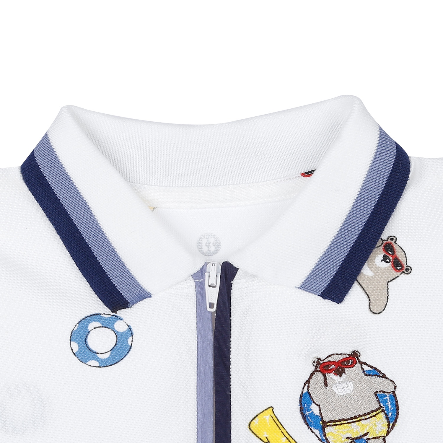 Áo polo bé trai KidsPlaza in gấu HN23H (Trắng) hình 2