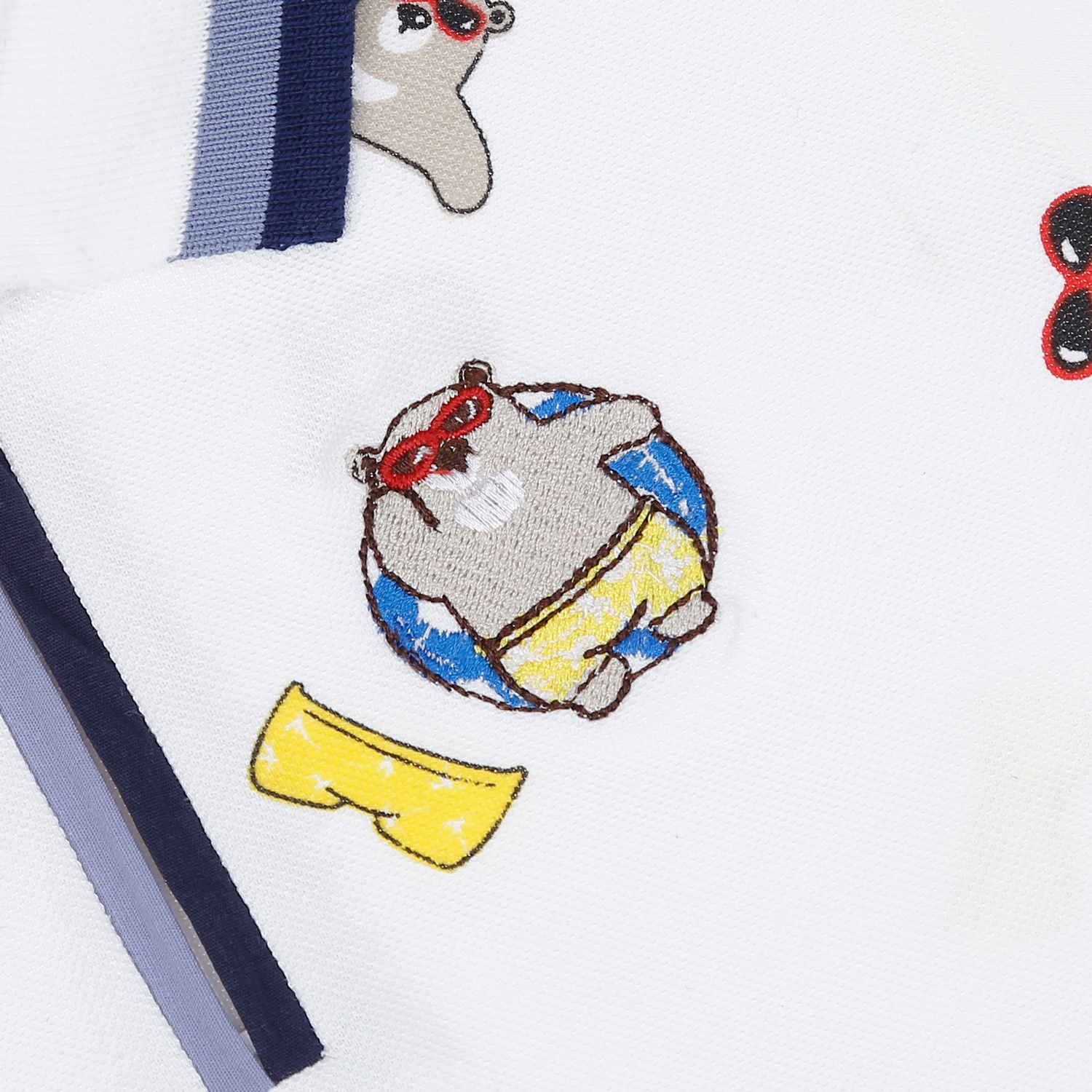 Áo polo bé trai KidsPlaza in gấu HN23H (Trắng) hình 3