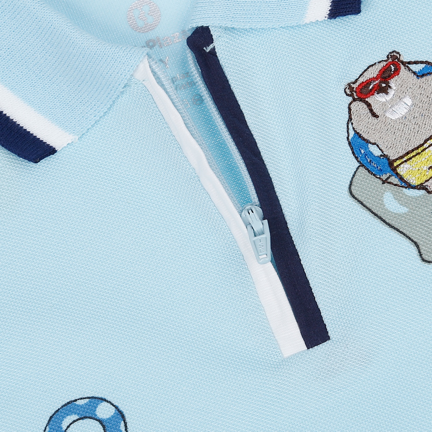 Áo polo bé trai KidsPlaza in hình gấu HN23H (Xanh) hình 3