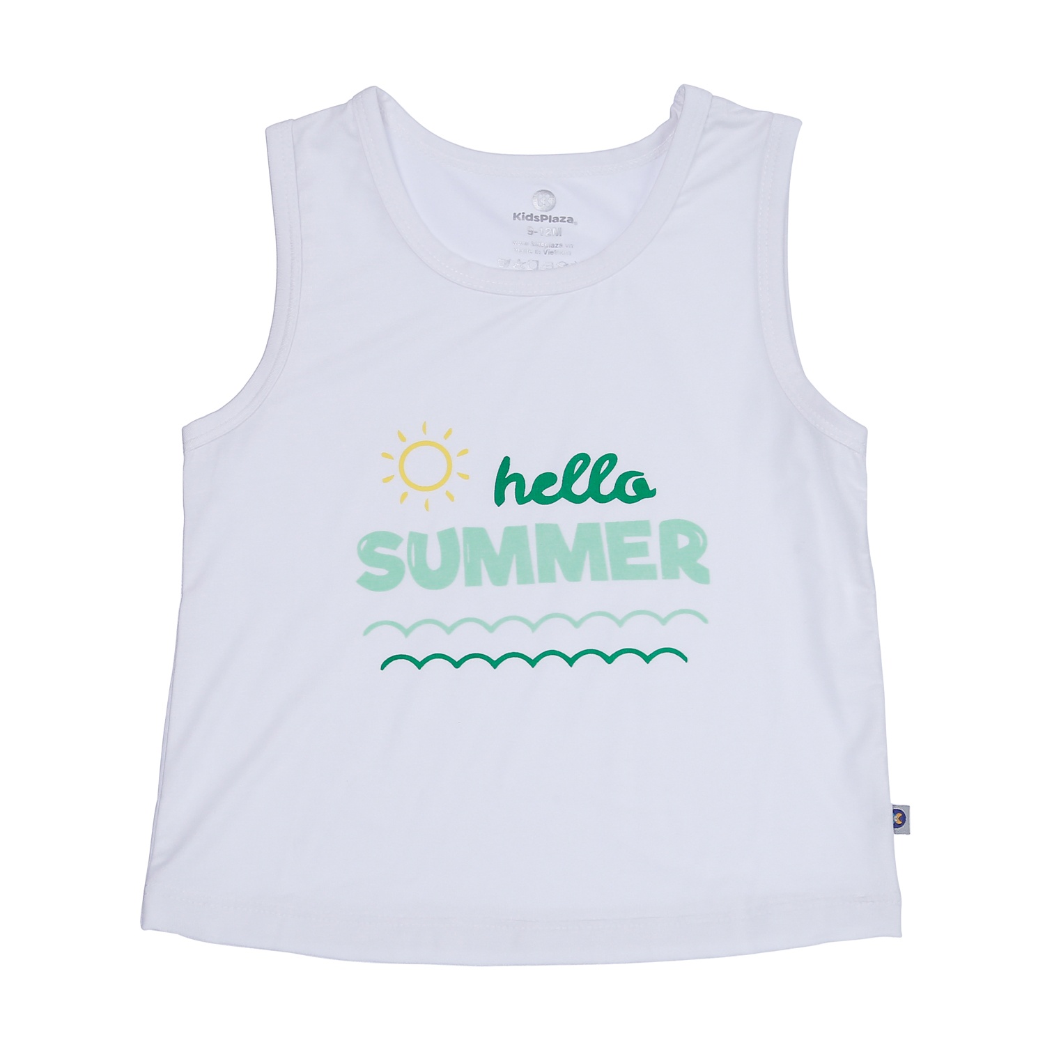 Bộ quần áo ba lỗ bé trai KidsPlaza in Summer TT23H (Trắng) hình 2