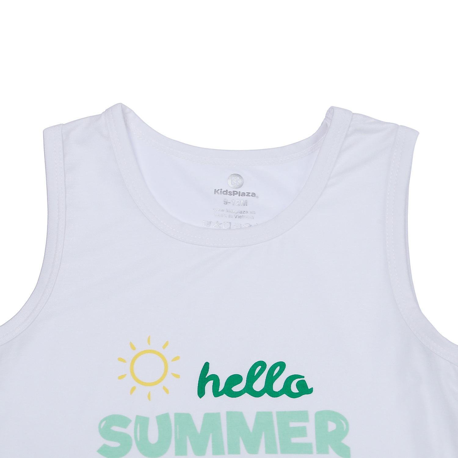 Bộ quần áo ba lỗ bé trai KidsPlaza in Summer TT23H (Trắng) hình 3