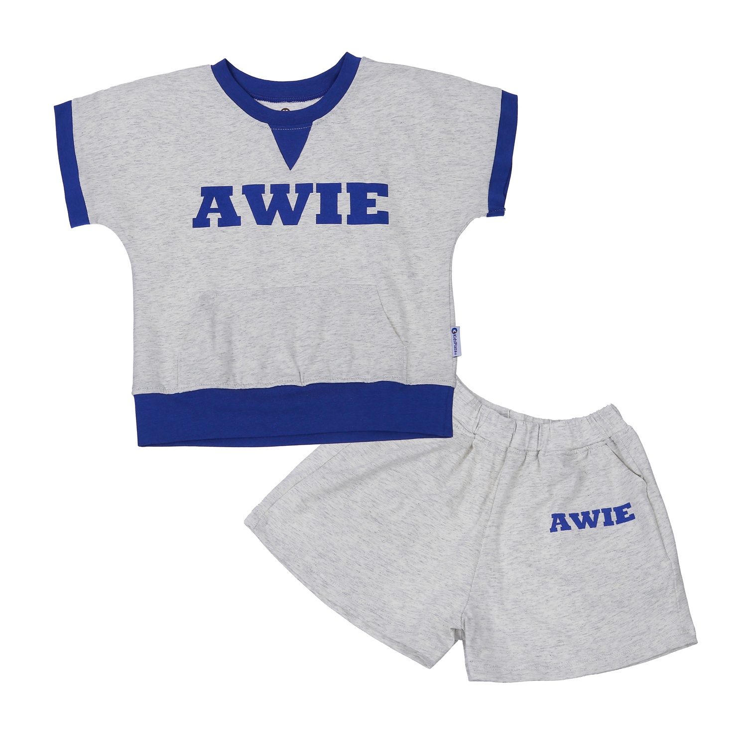 Bộ quần áo bé trai cộc tay KidsPlaza AWIE M23H (Ghi xanh)