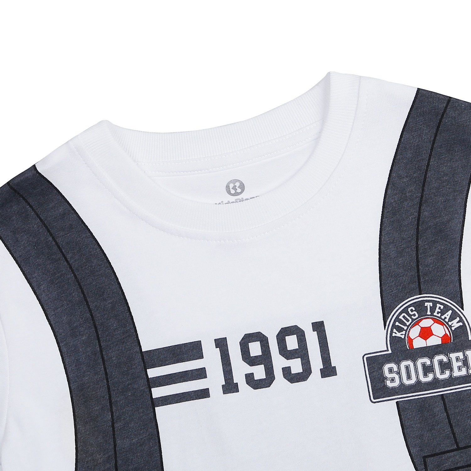 Bộ quần áo cộc tay bé trai KidsPlaza in Balo 1991 HN23H (Trắng ghi) hình 4