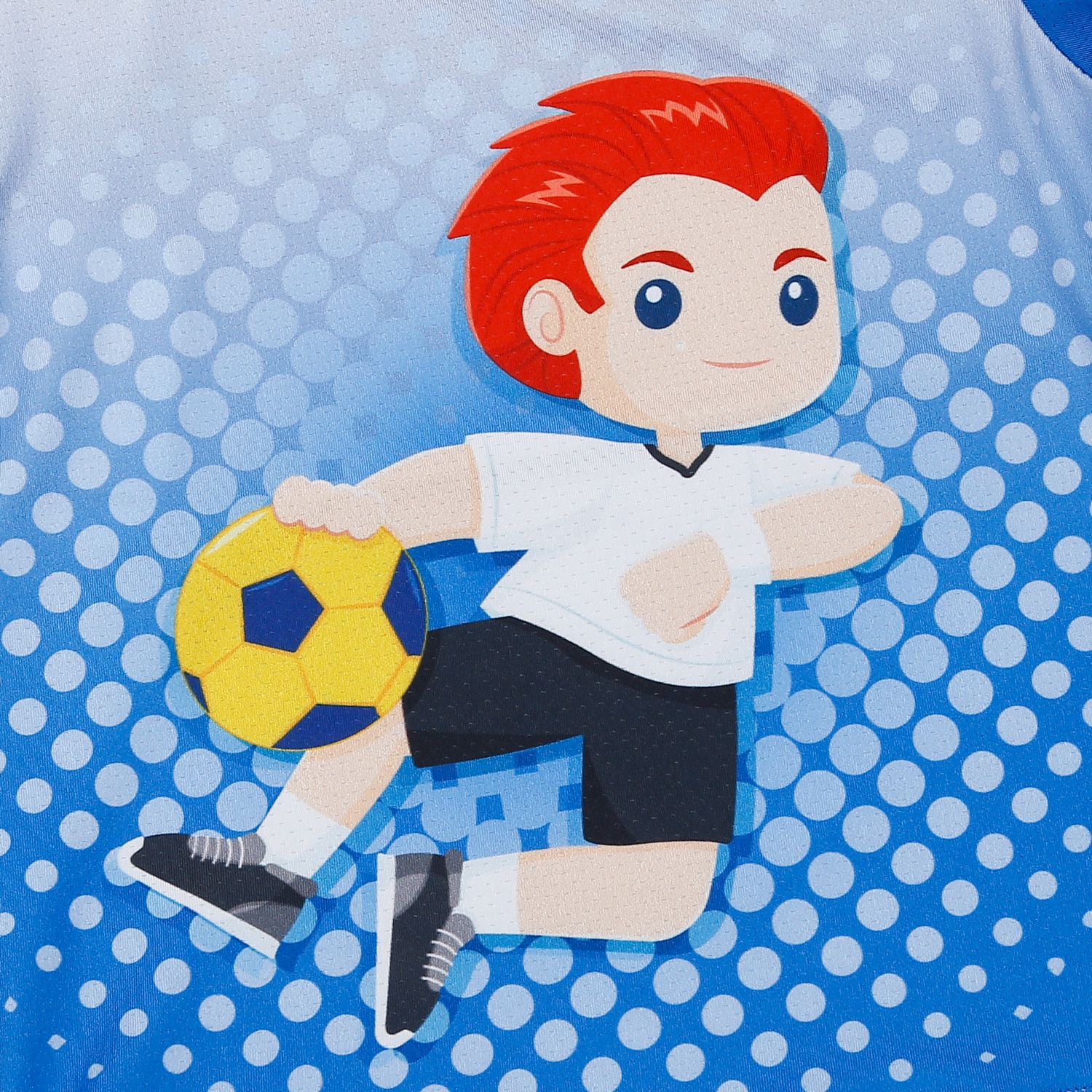 Bộ quần áo cộc tay bé trai KidsPlaza in hình cầu thủ VY23H (Xanh) hình 3