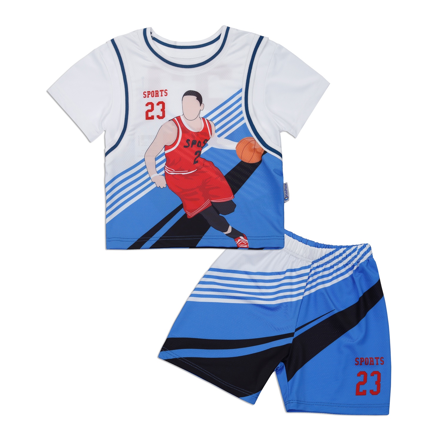  Bộ quần áo cộc tay KidsPlaza activesport23 VY23H (Trắng xanh)