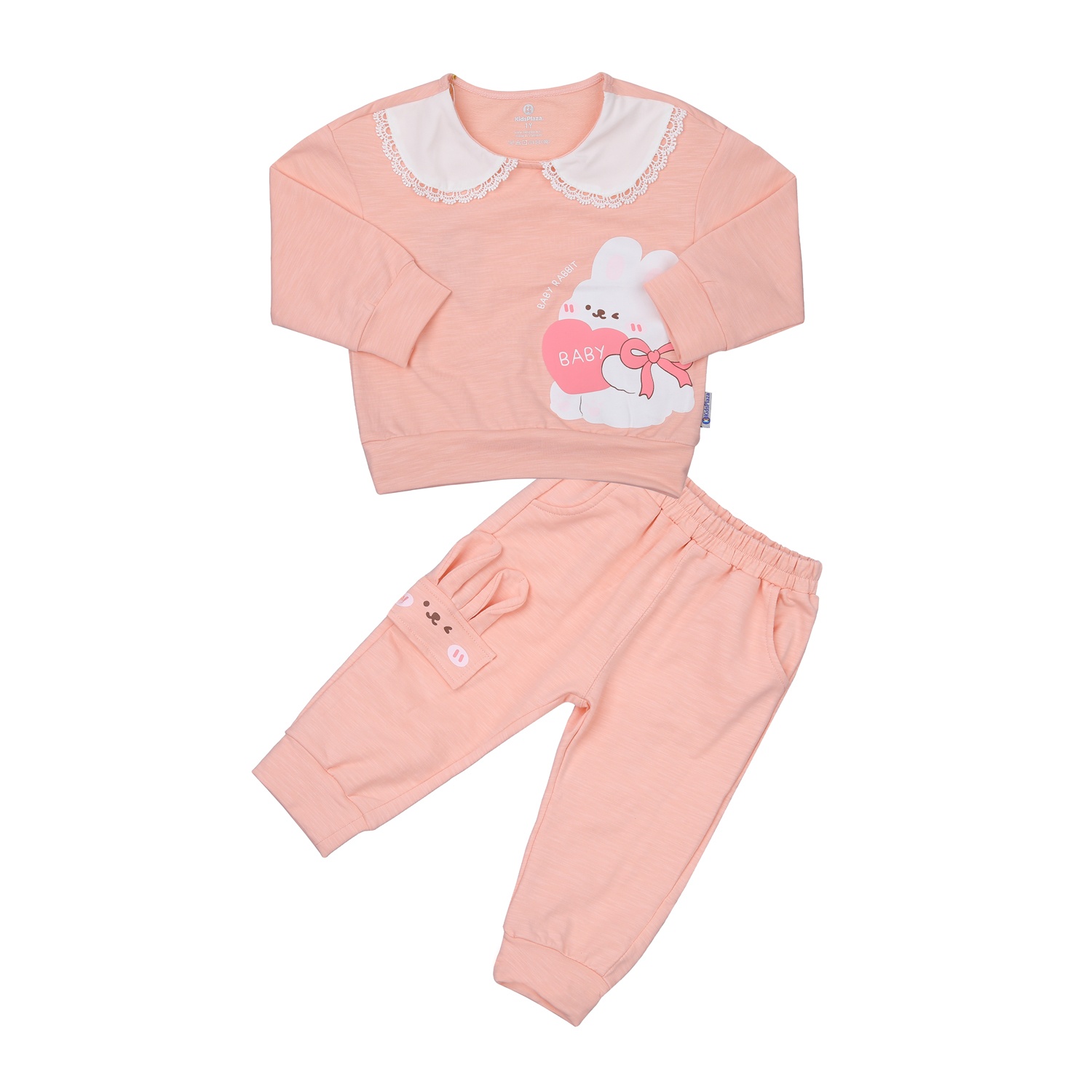 Bộ quần áo dài tay bé gái KidsPlaza in thỏ baby VY23T (Hồng) hình 1