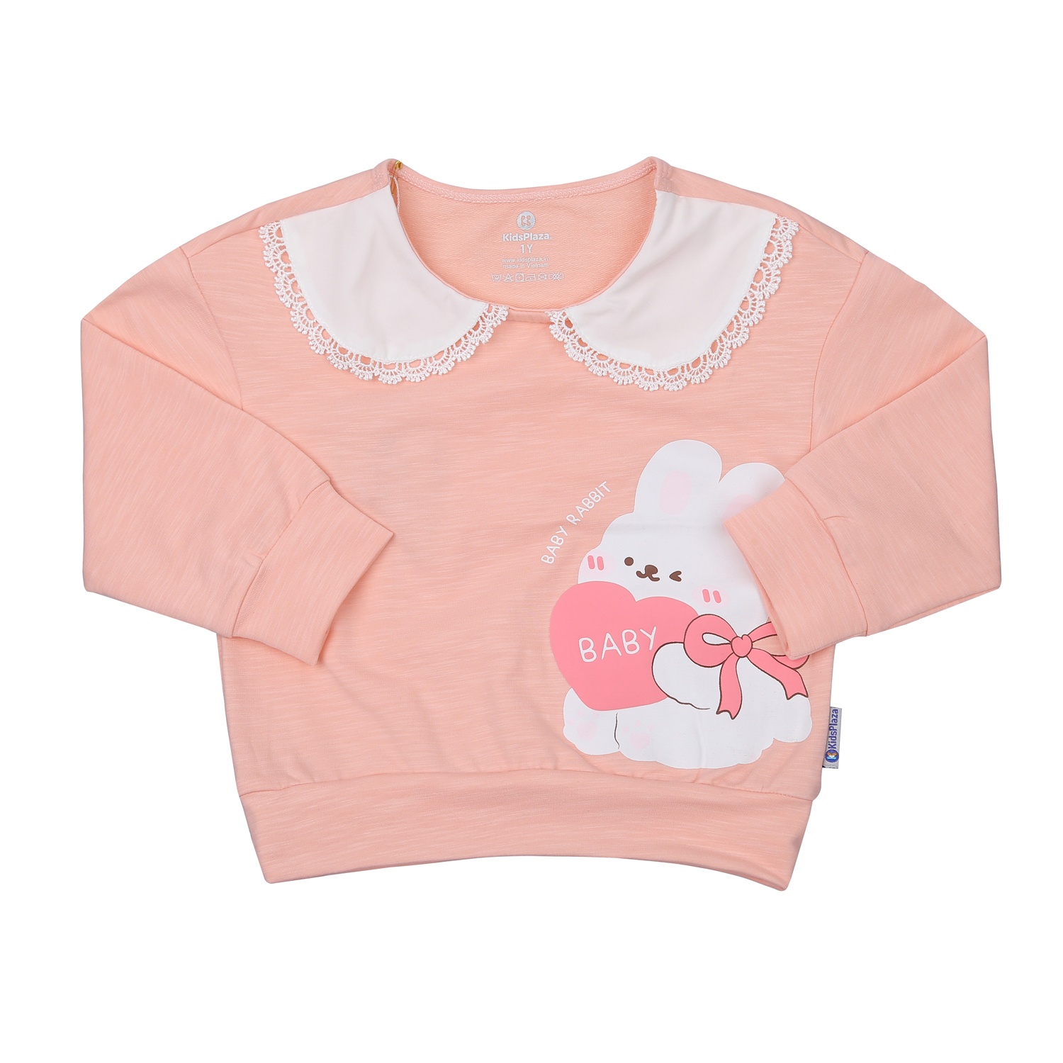 Bộ quần áo dài tay bé gái KidsPlaza in thỏ baby VY23T (Hồng) hình 2