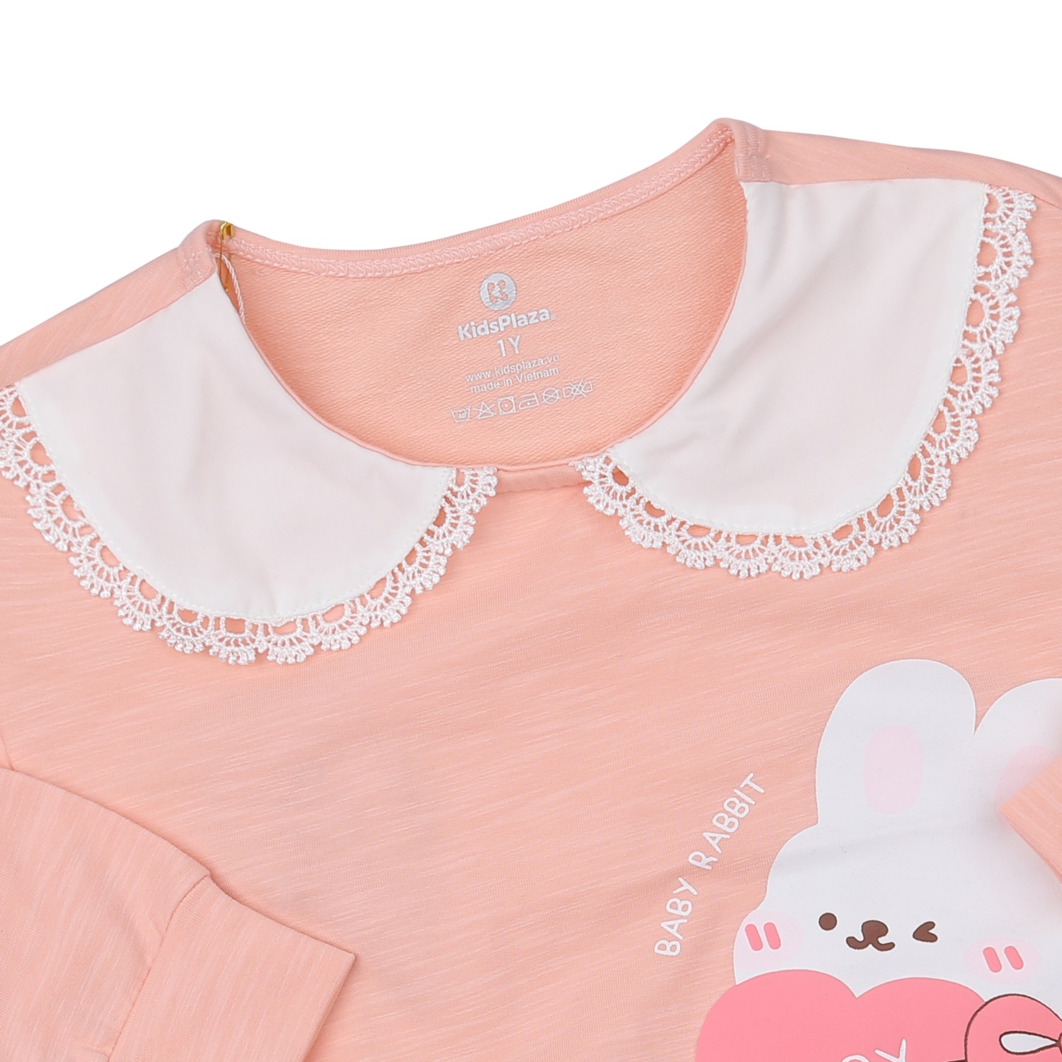 Bộ quần áo dài tay bé gái KidsPlaza in thỏ baby VY23T (Hồng) hình 3