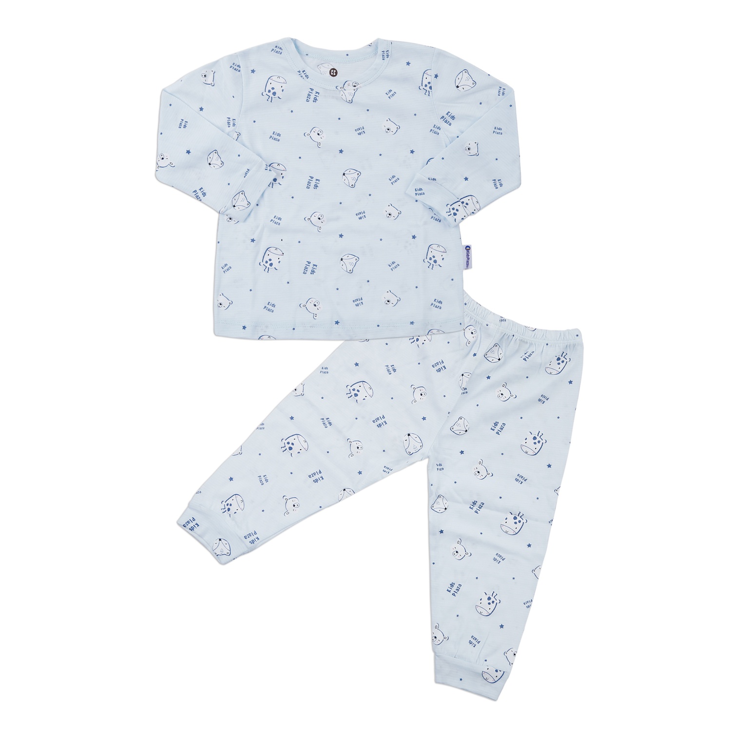 Bộ quần áo dài tay bé trai KidsPlaza chấm bi hình thú M23T (Xanh)