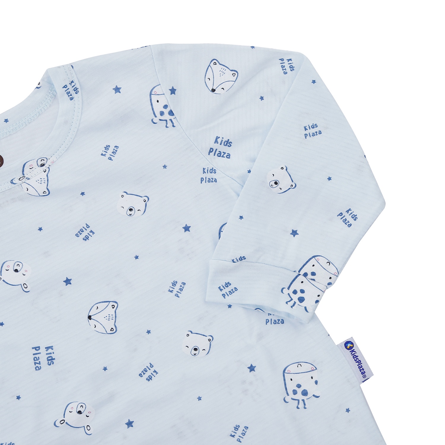 Bộ quần áo dài tay bé trai KidsPlaza chấm bi hình thú M23T (Xanh)