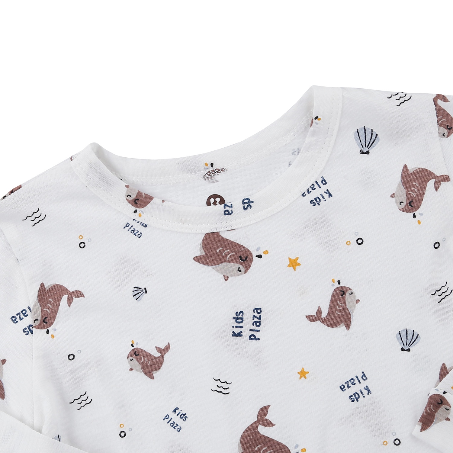 Bộ quần áo dài tay bé trai KidsPlaza in cá heo M23T (Trắng) hình 3