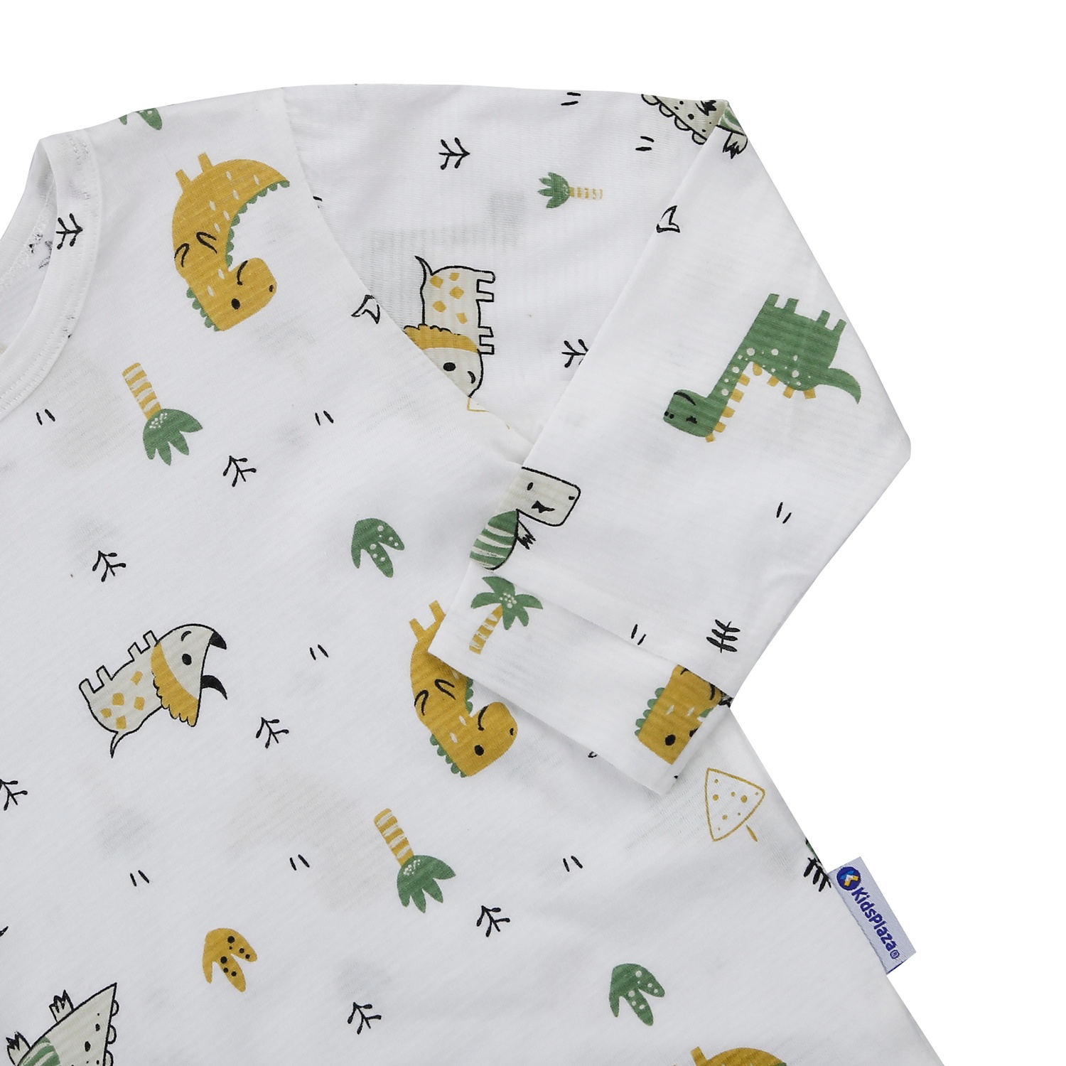 Bộ quần áo dài tay bé trai KidsPlaza in hình khủng long M23T (Trắng) hình 4