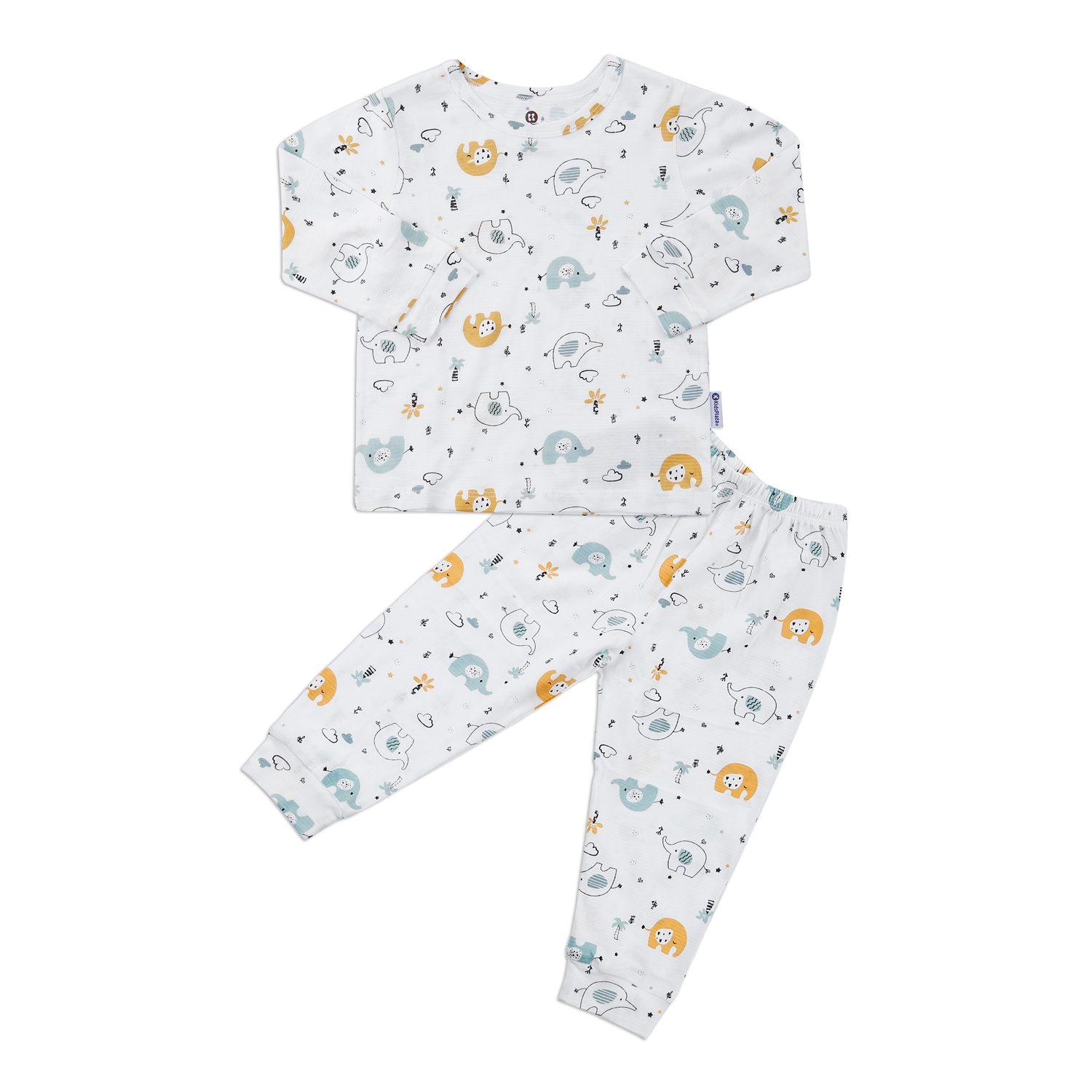 Bộ quần áo dài tay bé trai KidsPlaza in voi M23T (Trắng) hình 1