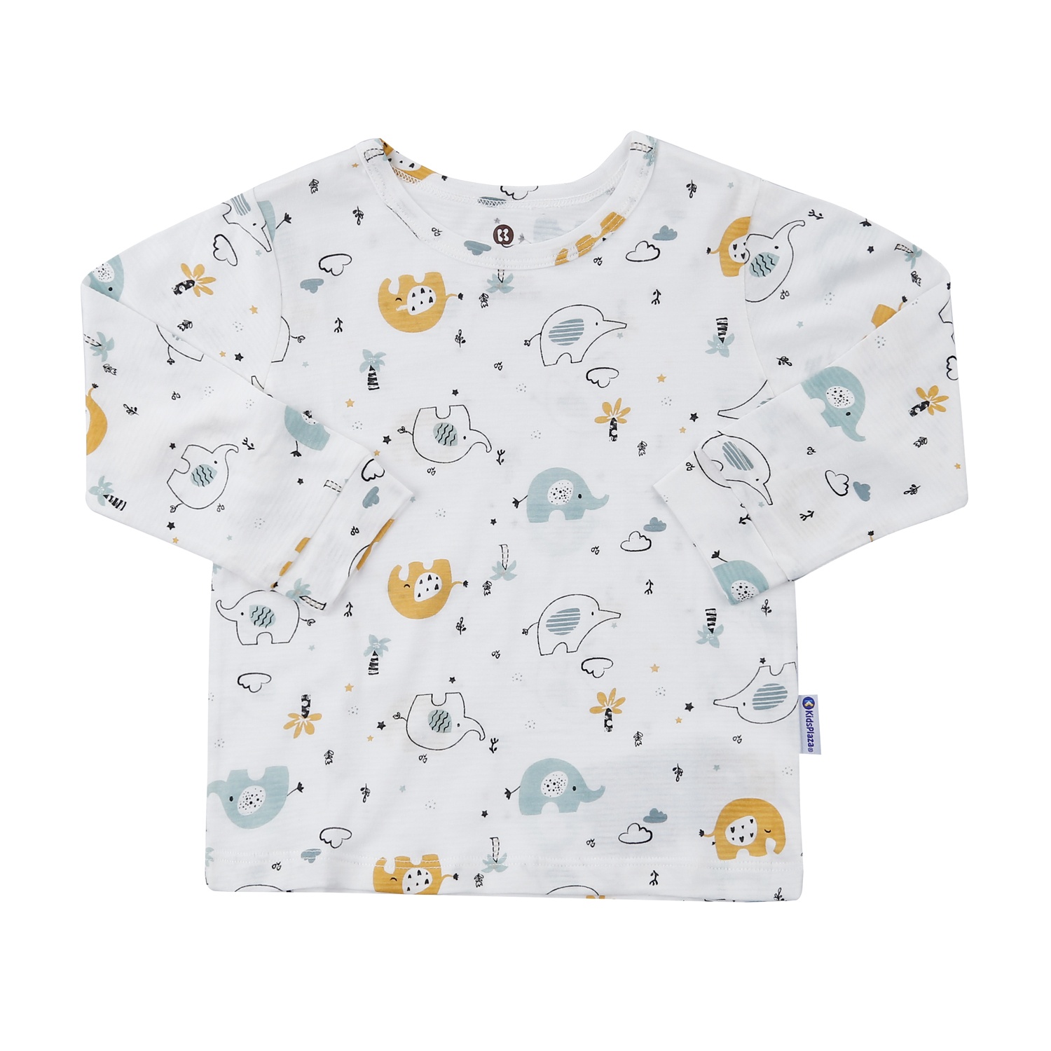 Bộ quần áo dài tay bé trai KidsPlaza in voi M23T (Trắng) hình 2