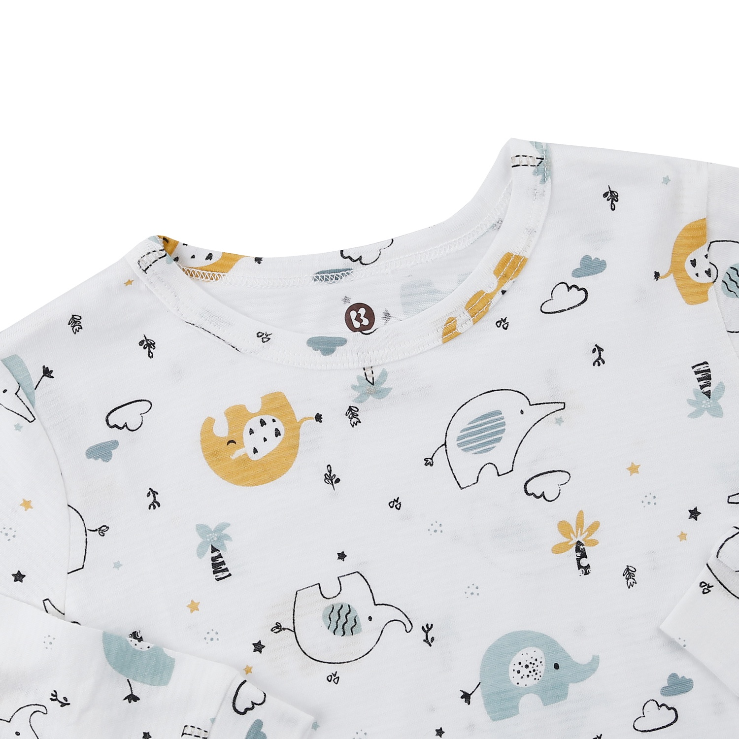 Bộ quần áo dài tay bé trai KidsPlaza in voi M23T (Trắng) hình 3