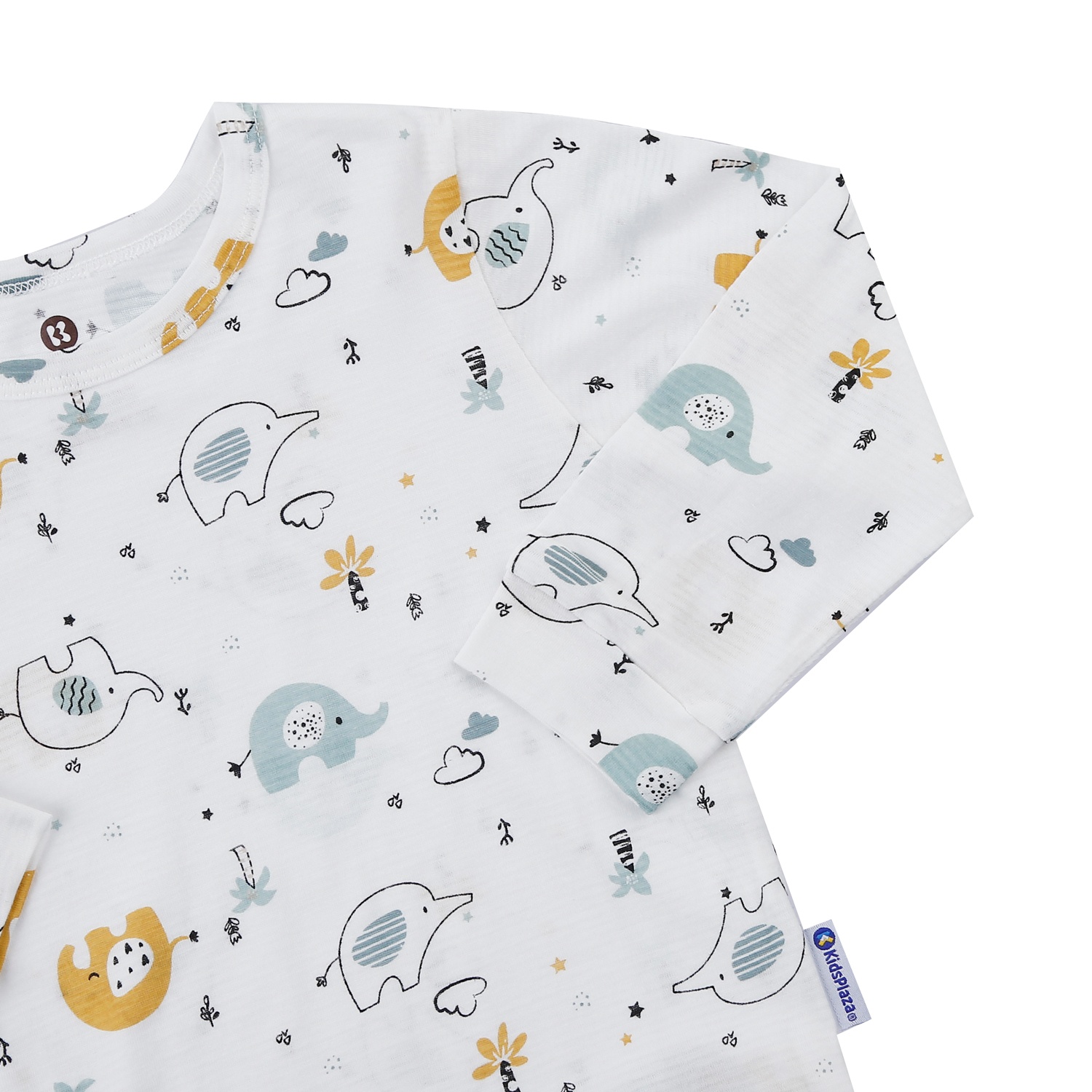 Bộ quần áo dài tay bé trai KidsPlaza in voi M23T (Trắng) hình 4