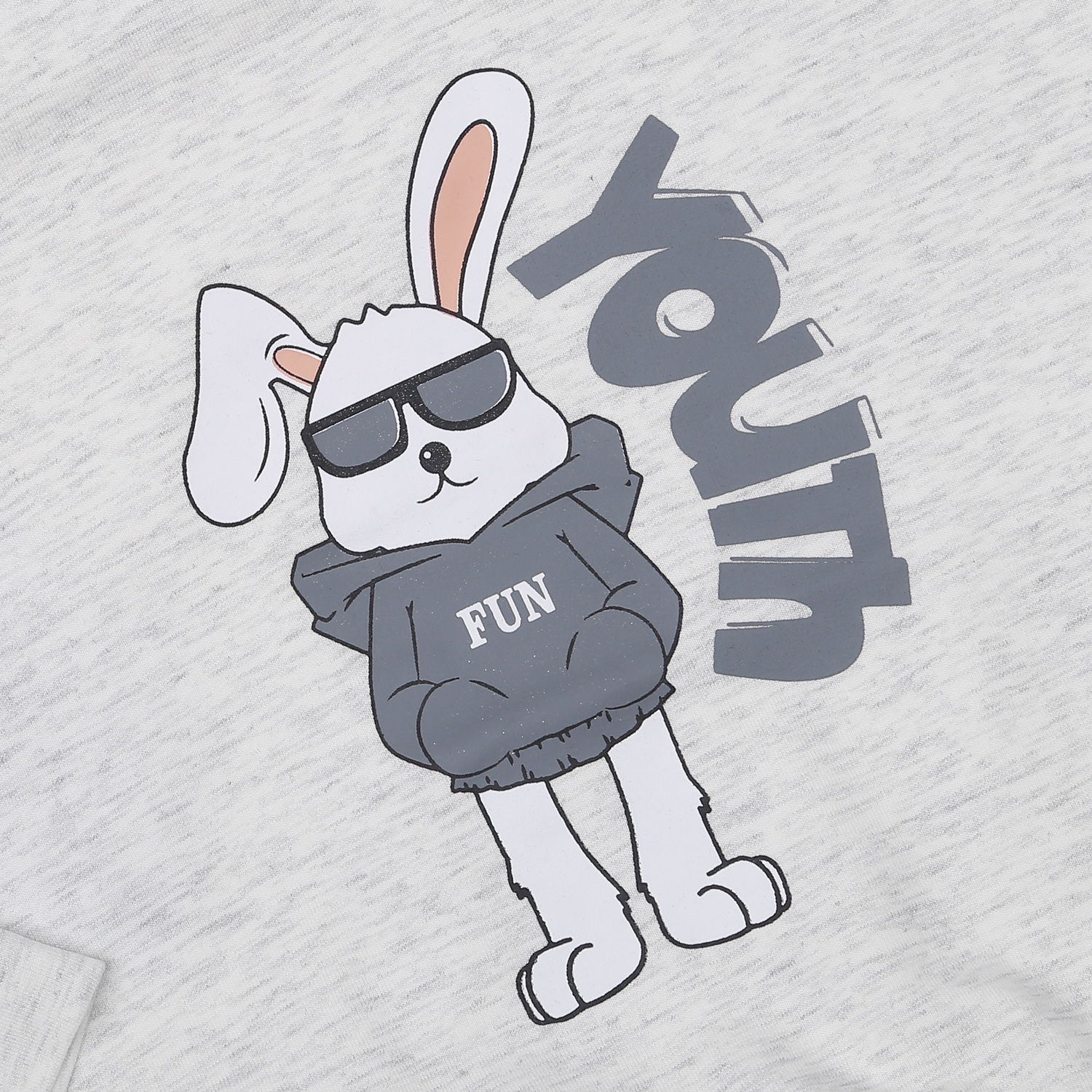 Bộ quần áo dài tay cho bé trai KidsPlaza in thỏ youth VY23T (Xám) hình 3