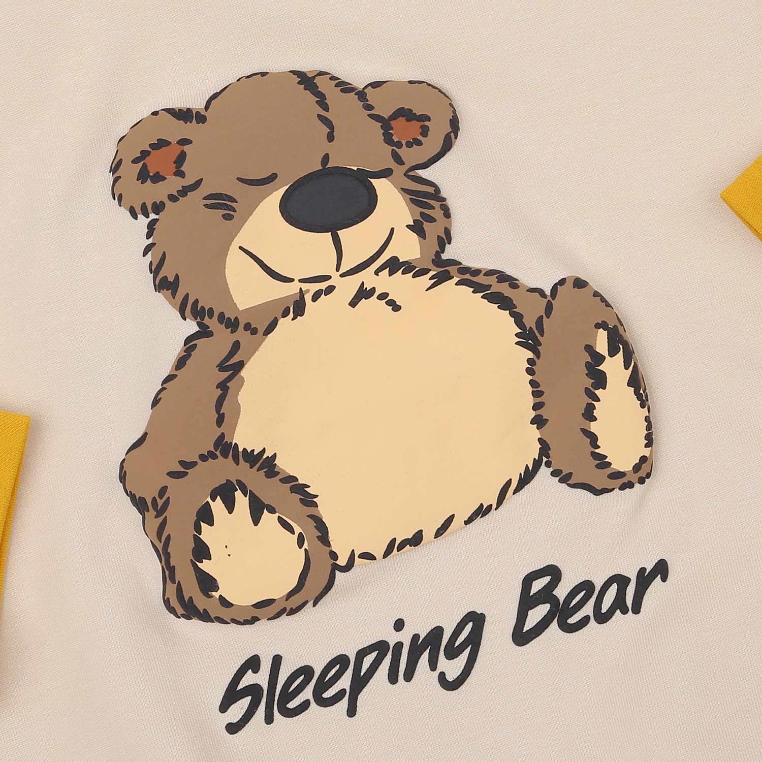 Bộ quần áo dài tay cho bé trai KisPlaza in hình gấu VY23T (Vàng)