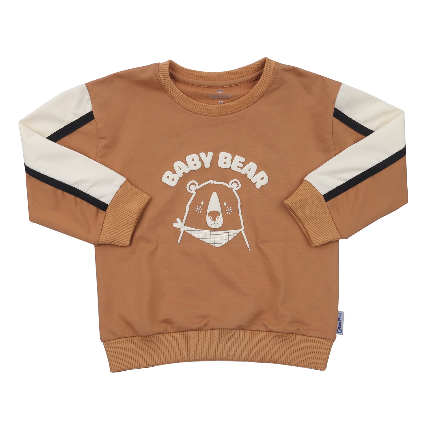 Bộ quần áo dài tay da cá bé trai in gấu Baby KidsPlaza TT23T (Nâu)