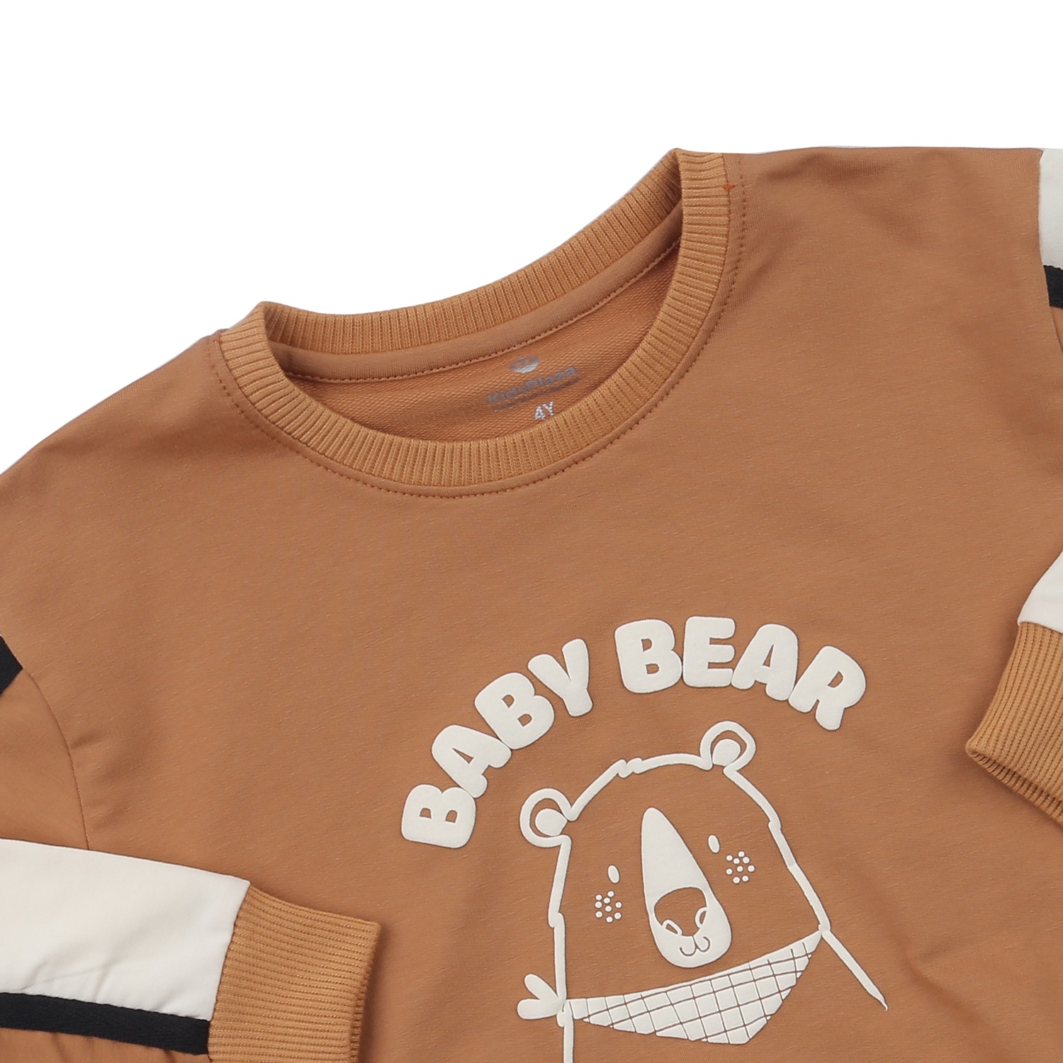 Bộ quần áo dài tay da cá bé trai in gấu Baby KidsPlaza TT23T (Nâu)