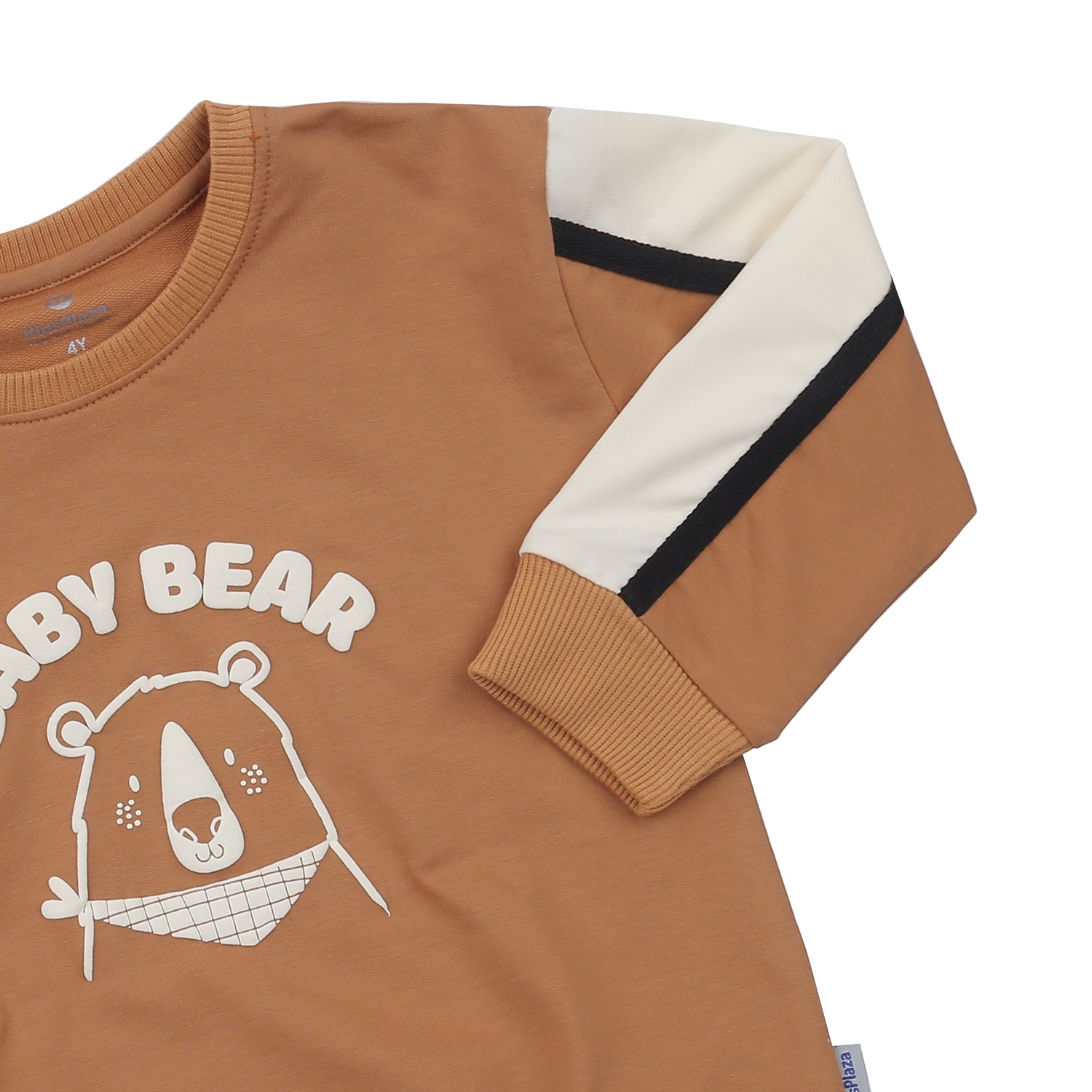 Bộ quần áo dài tay da cá bé trai in gấu Baby KidsPlaza TT23T (Nâu)