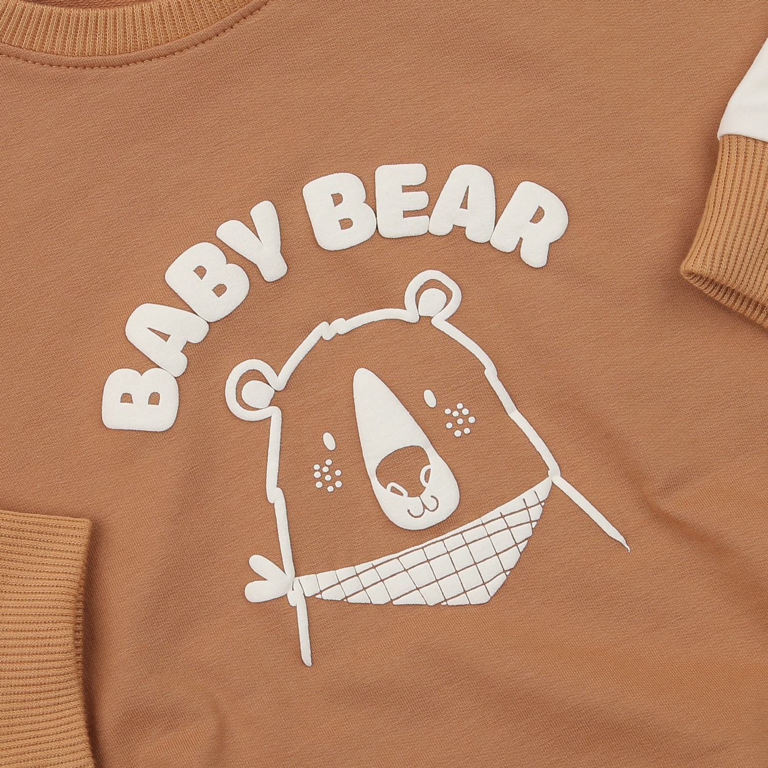Bộ quần áo dài tay da cá bé trai in gấu Baby KidsPlaza TT23T (Nâu)