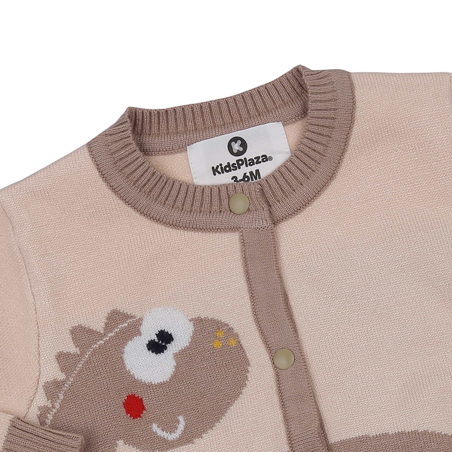 Bộ quần áo len cài giữa bé trai KidsPlaza in khủng long HN23D (Nâu) hình 3