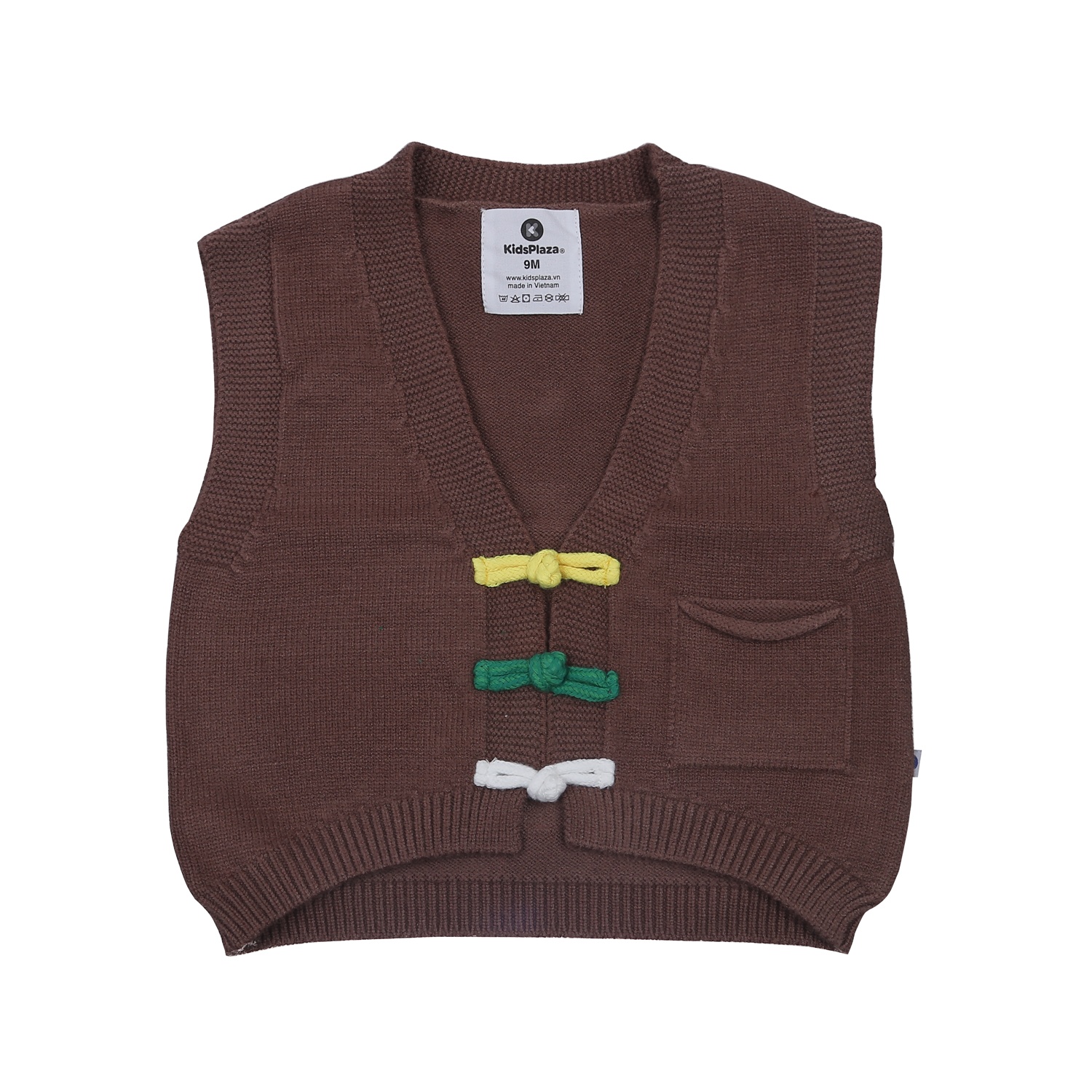 Áo len gile bé trai KidsPlaza cúc tàu HN23D (Nâu) 
