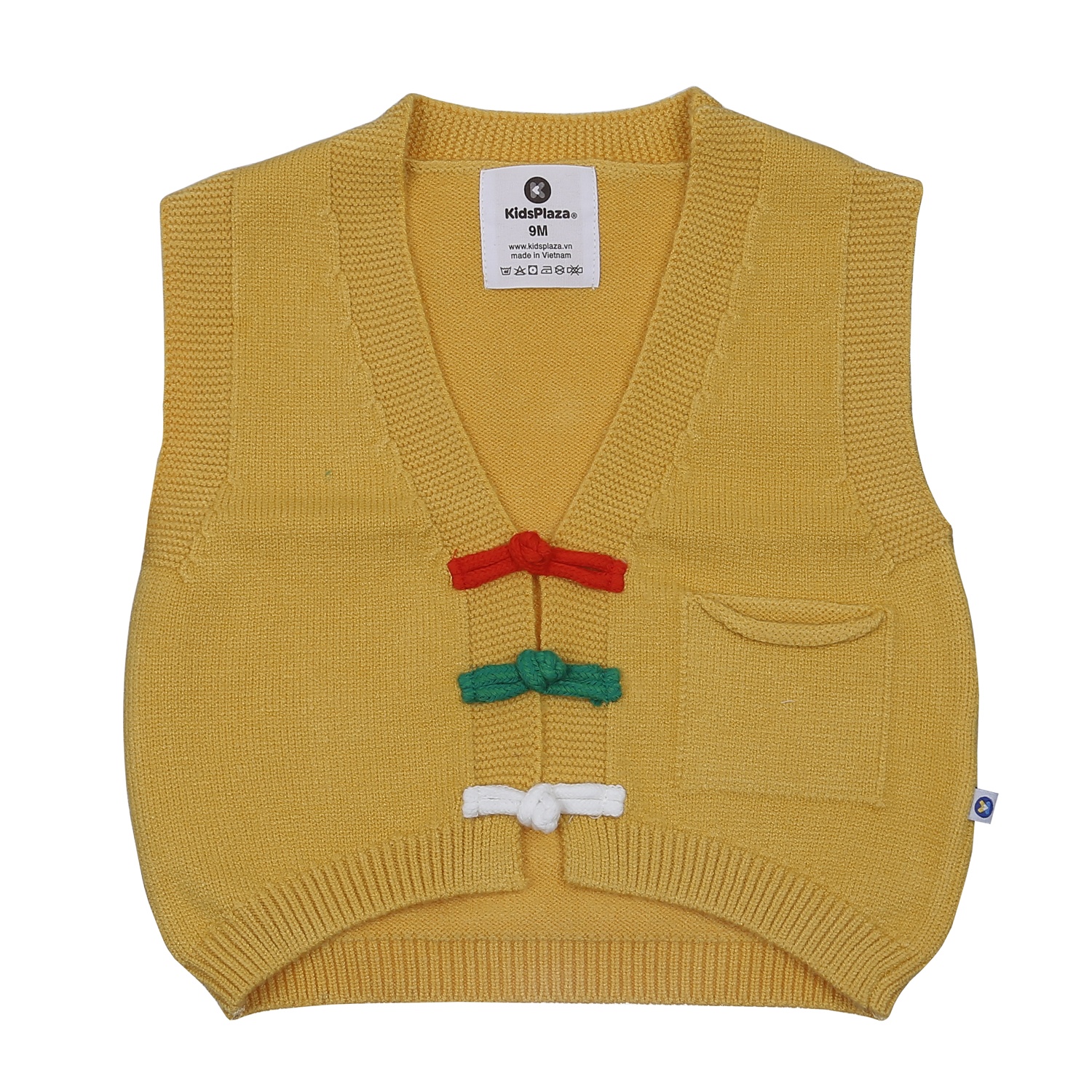 Áo len gile bé trai KidsPlaza cúc tàu HN23D (Vàng)