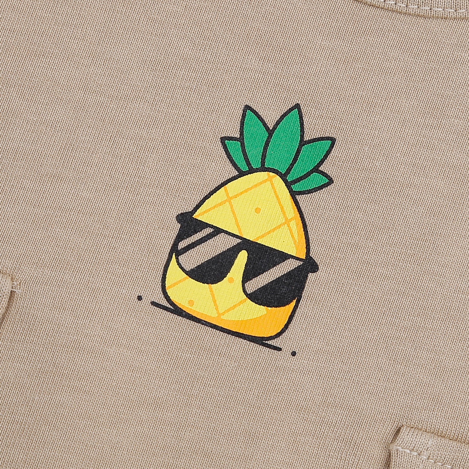 Áo cộc tay bé trai KidsPlaza yếm in dứa HN23H (Trắng nâu)