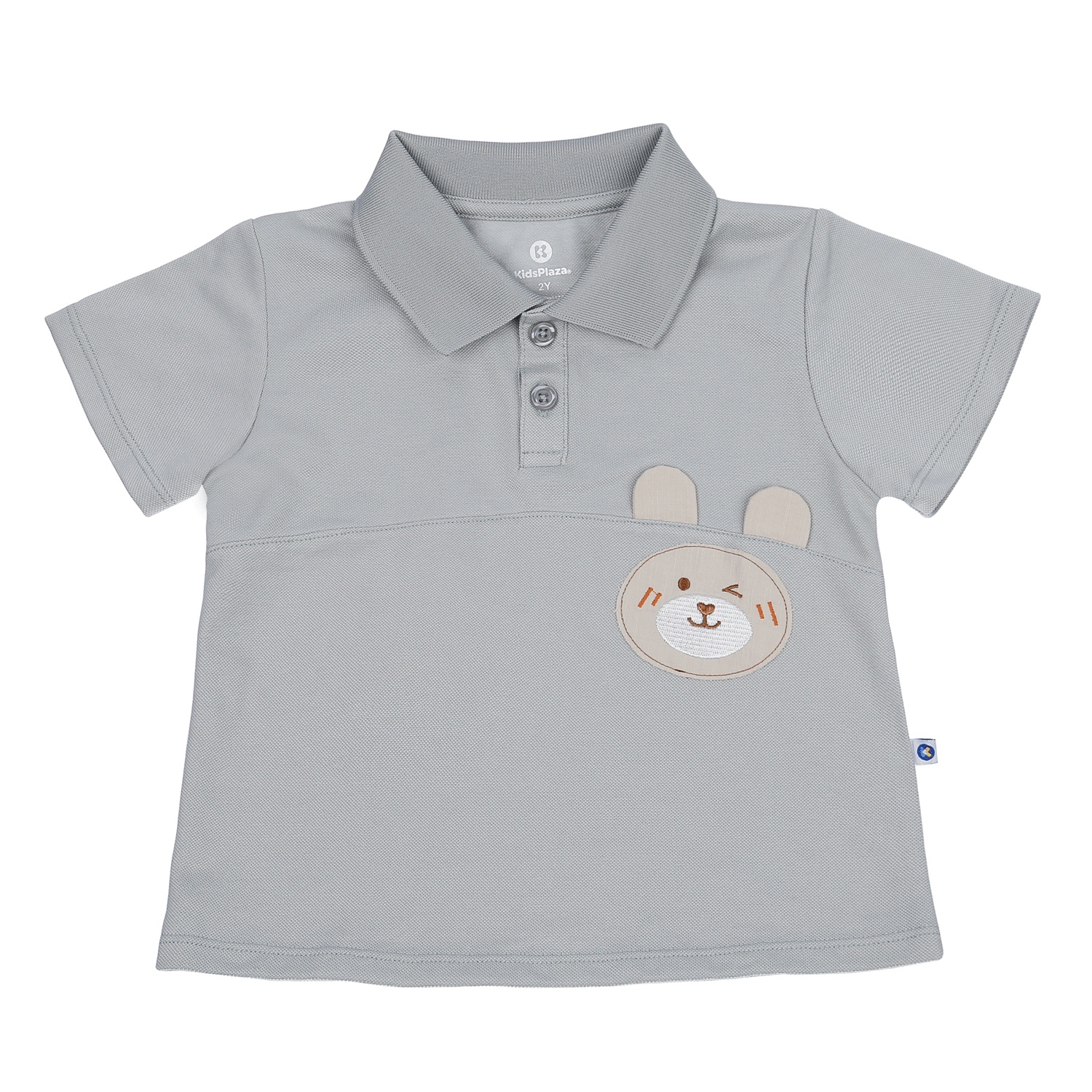 Áo polo bé trai KidsPlaza in dập gấu HN23H (Ghi) hình 1