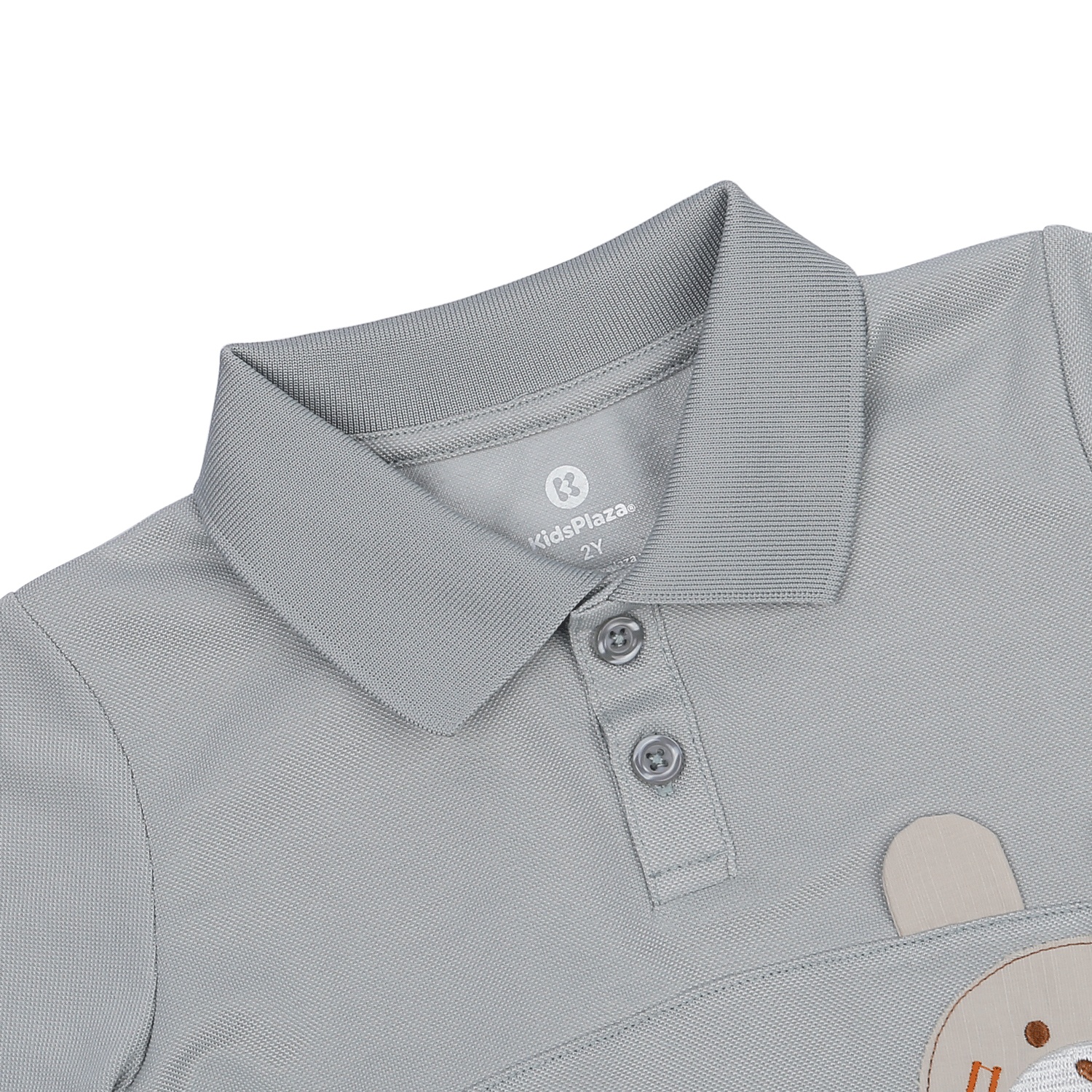 Áo polo bé trai KidsPlaza in dập gấu HN23H (Ghi) hình 4