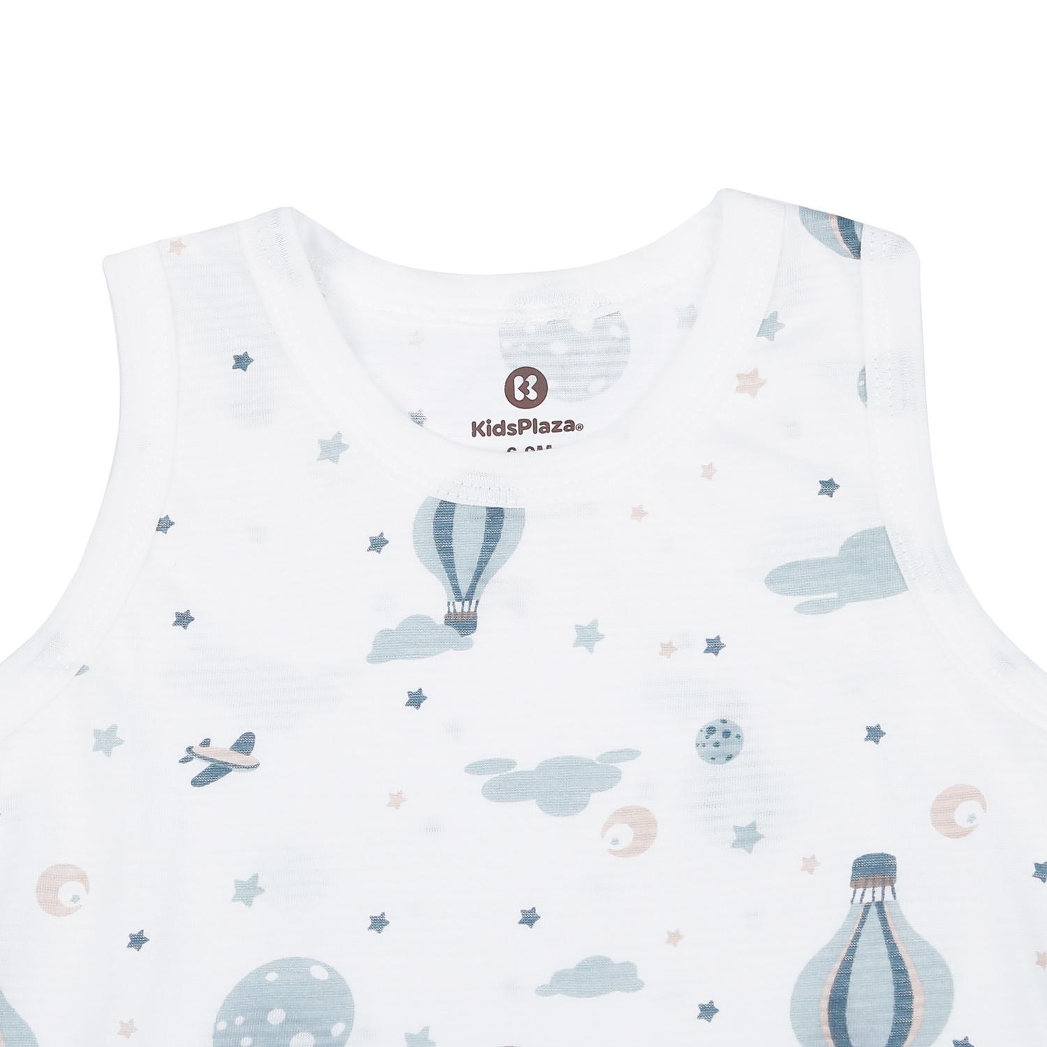 Bộ quần áo ba lỗ bé trai KidsPlaza kẻ in Baloon M23H (Trắng) hình 3