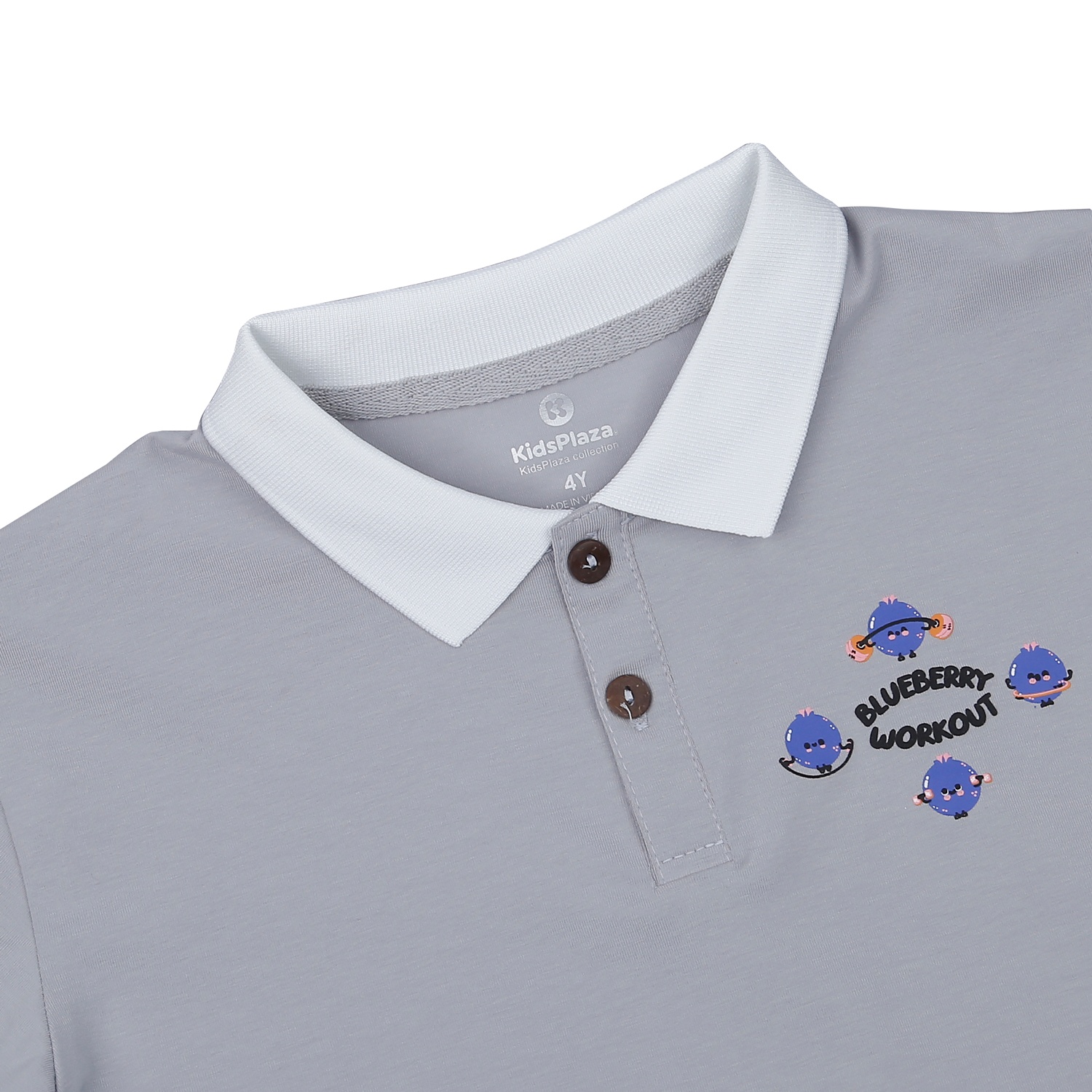 Bộ quần áo bé trai cộc tay Kids Plaza in Blueberry TT23H hình 3
