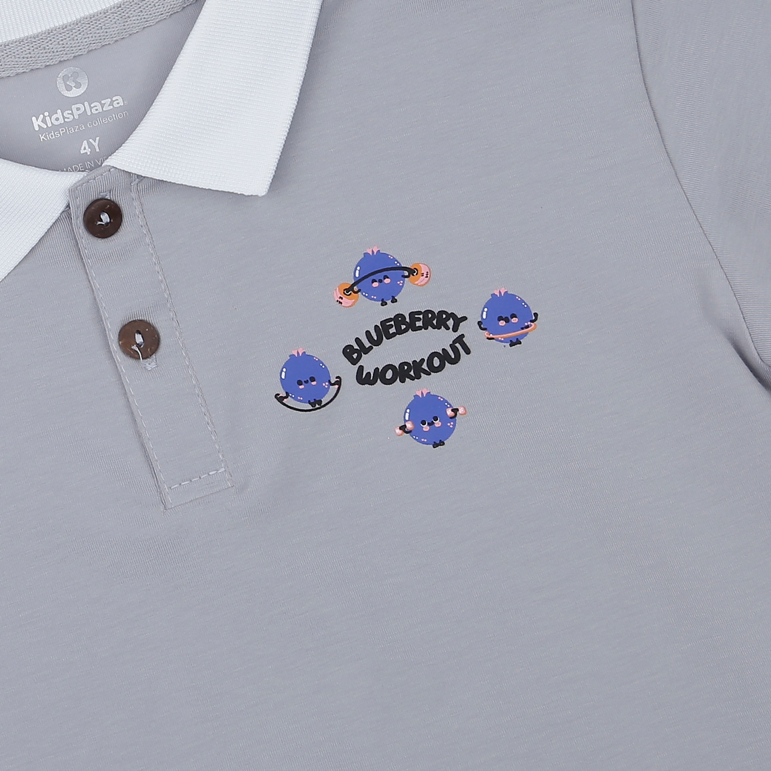 Bộ quần áo bé trai cộc tay Kids Plaza in Blueberry TT23H hình 4