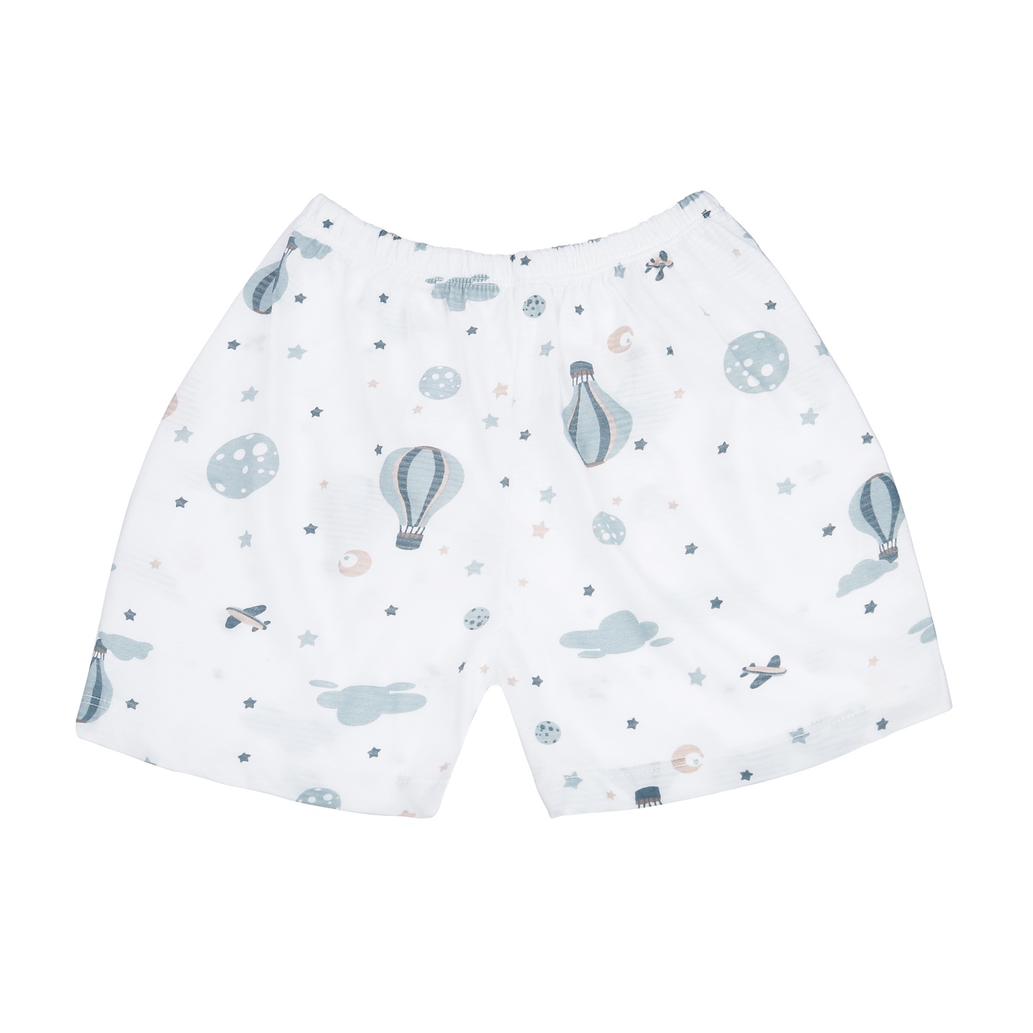 Bộ quần áo bé trai cộc tay KidsPlaza kẻ phối in baloon M23H (Trắng) hình 4