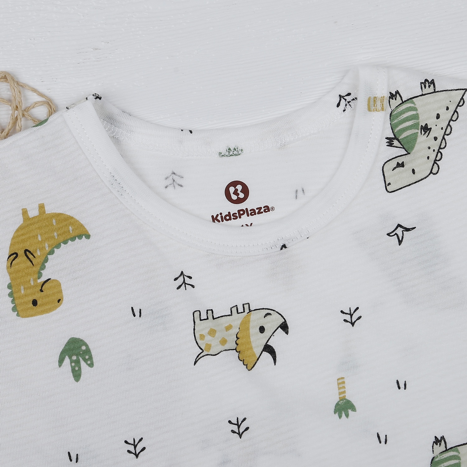 Bộ quần áo bé trai cộc tay KidsPlaza kẻ in khủng long M23H hình 3