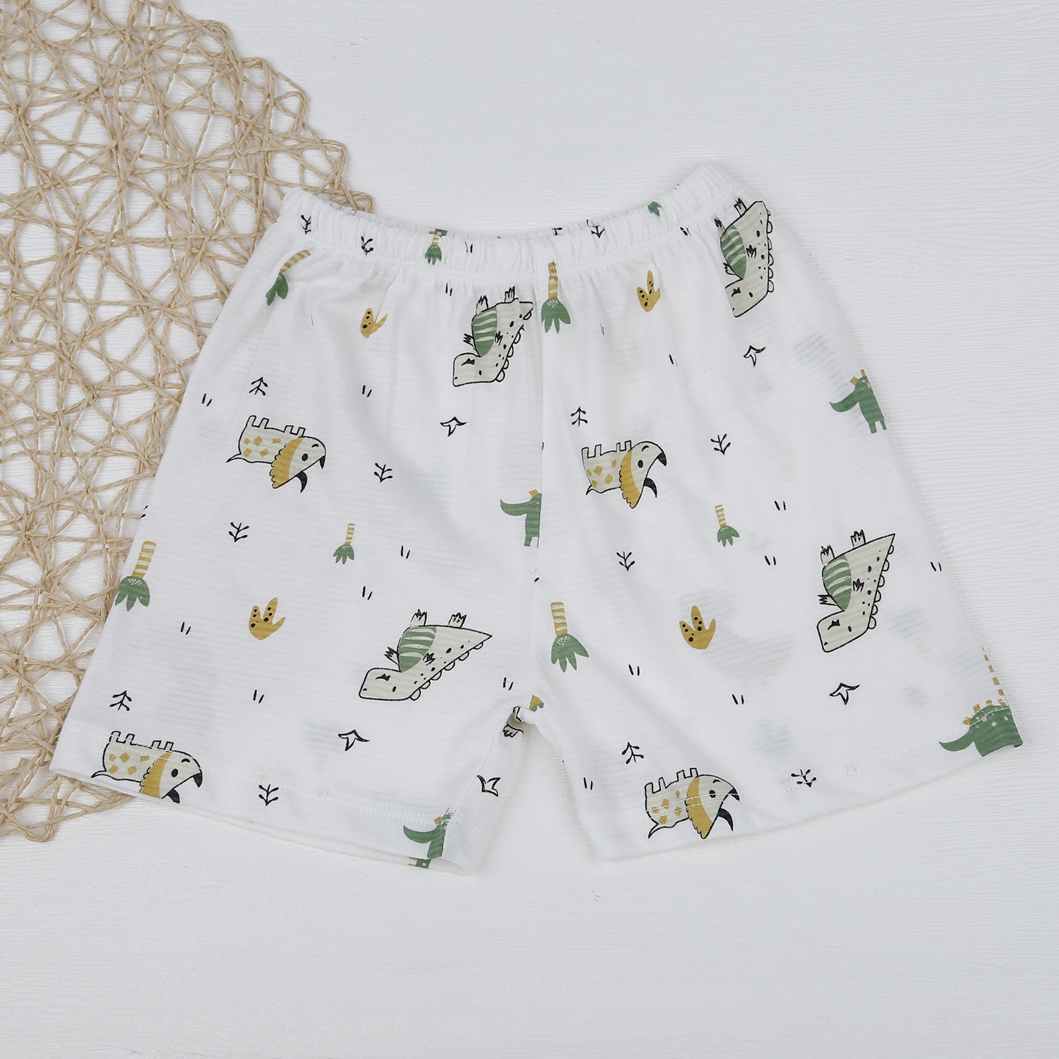 Bộ quần áo bé trai cộc tay KidsPlaza kẻ in khủng long M23H hình 4